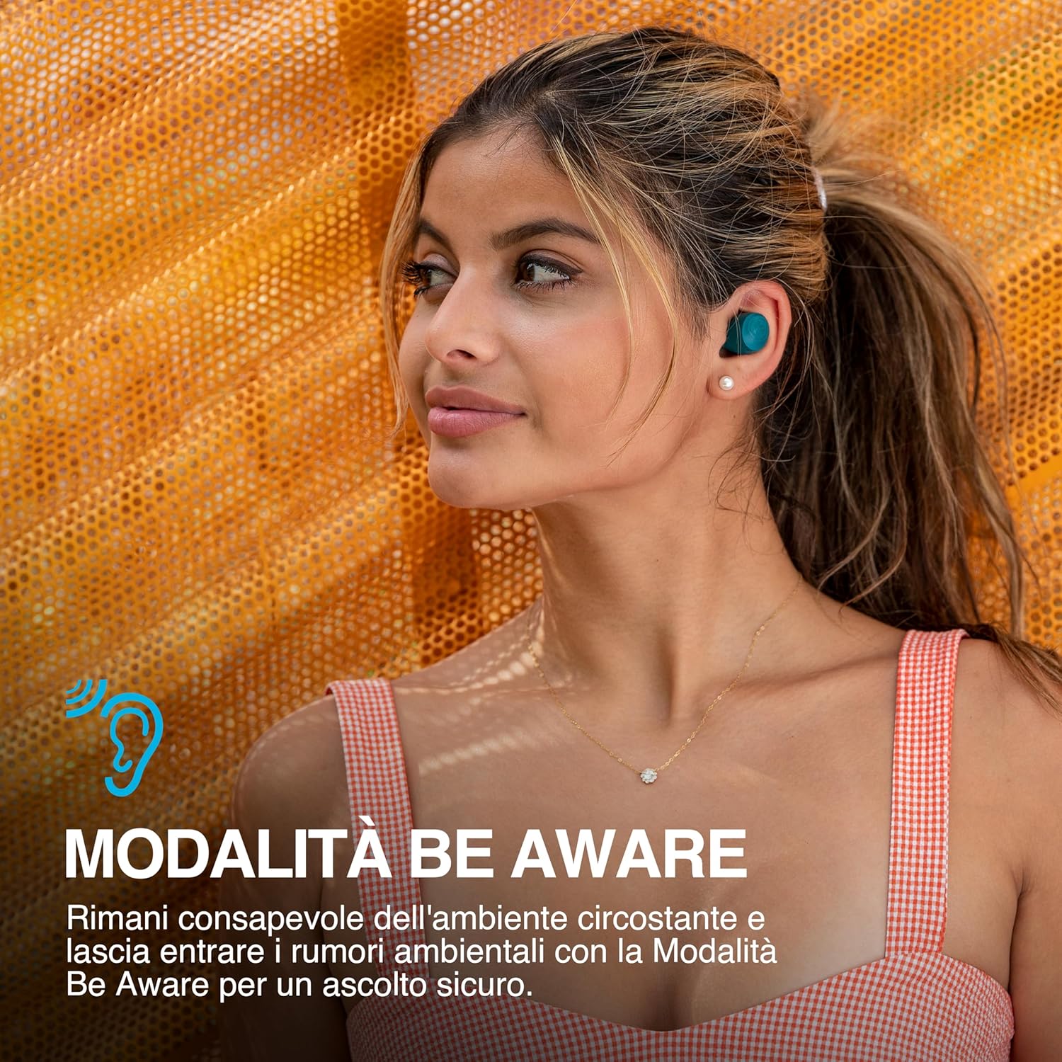 Thumbnail 3 de JLab Go Air Pop+ cuffie Bluetooth true wireless con microfono, Multipoint e app (menta)