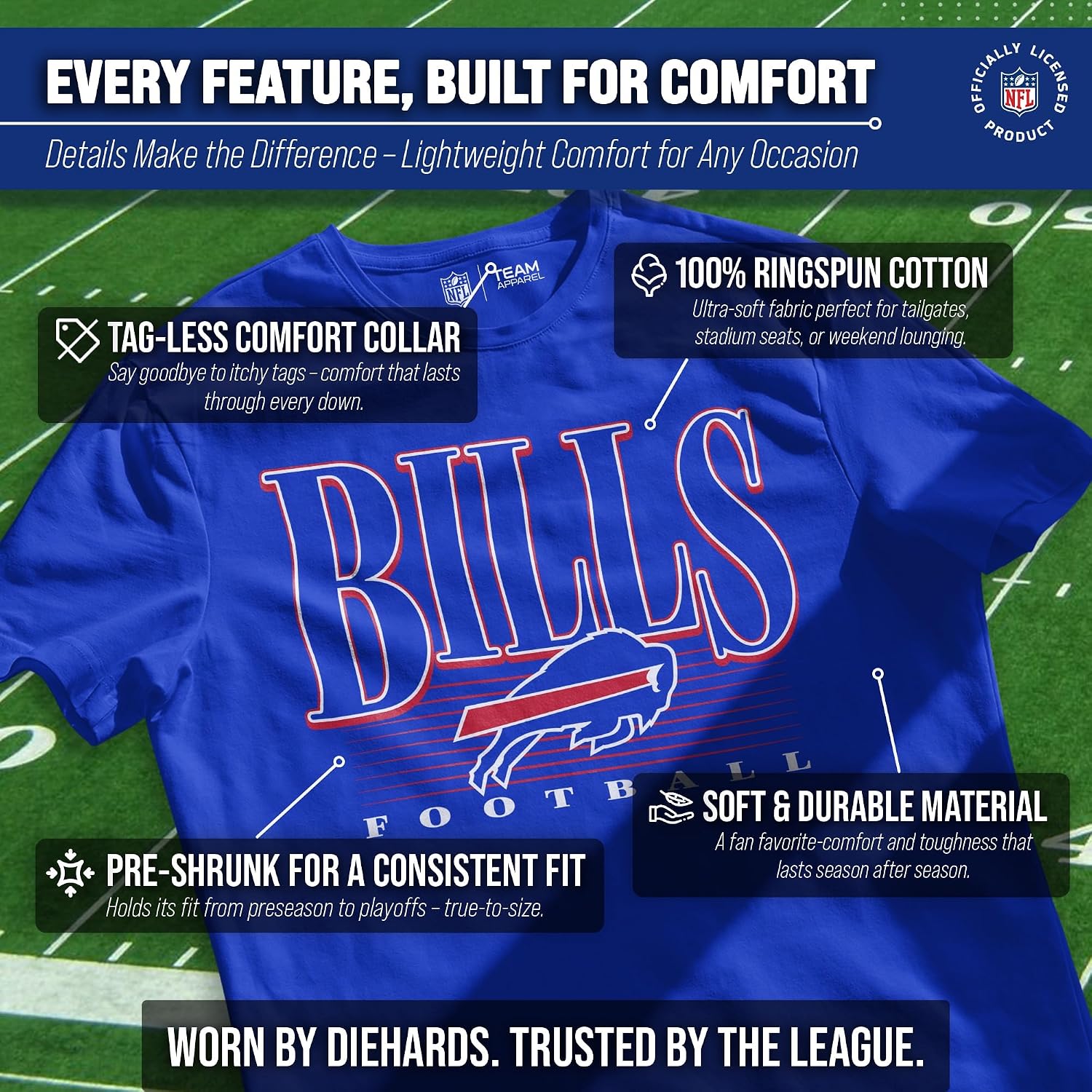 Thumbnail 2 de NFL 3001_OTBPNFL Overtime Blueprint Buffalo Bills Tagless T-Shirt
