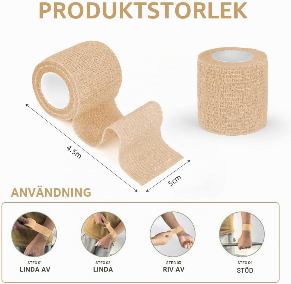 Detalle 2 de ACWOO självhäftande bandage, 8 rullar à 5 cm x 4,5 m