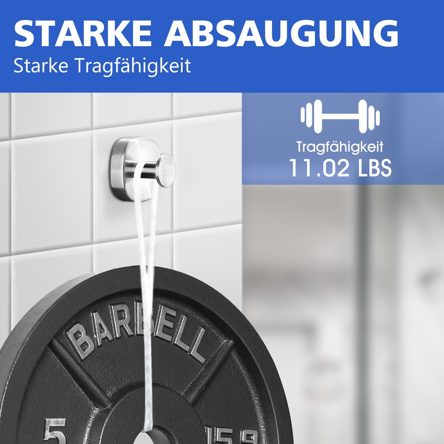 Thumbnail 3 de ZUNTO Handtuchhalter ohne Bohren (4er Set) aus Edelstahl mit Saugnapf-Haken – flexibel, verstellbar, rückstandsfrei