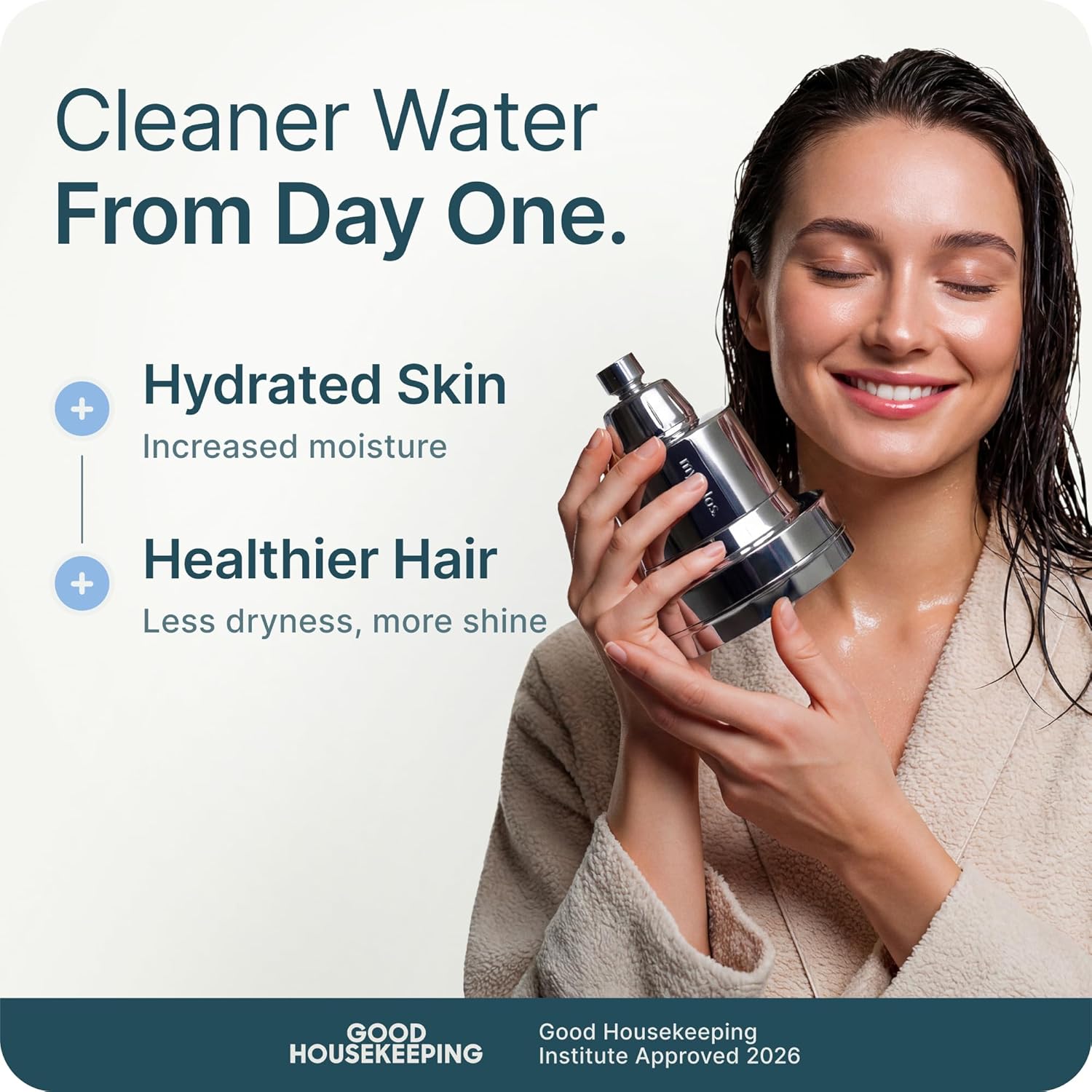 Thumbnail 1 de MyHalos® Filtered Shower Head for Hard Water (Chrome) — High-Pressure Filter for Chlorine Reduction
