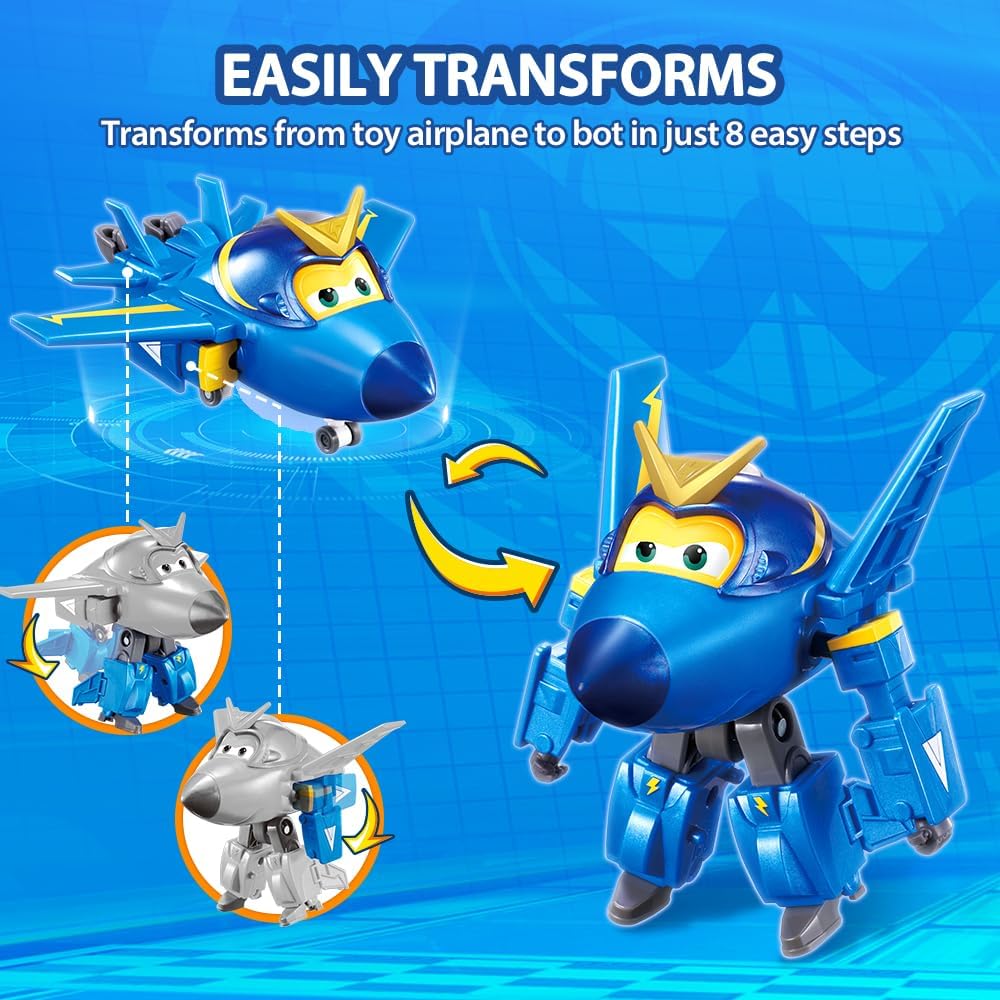 Detalle de Super Wings Transforming Flugzeug Jerome & Pet (ca. 12 cm) inkl. Haustier „Jerome Pet“ – verwandelnde Spiel-Figur