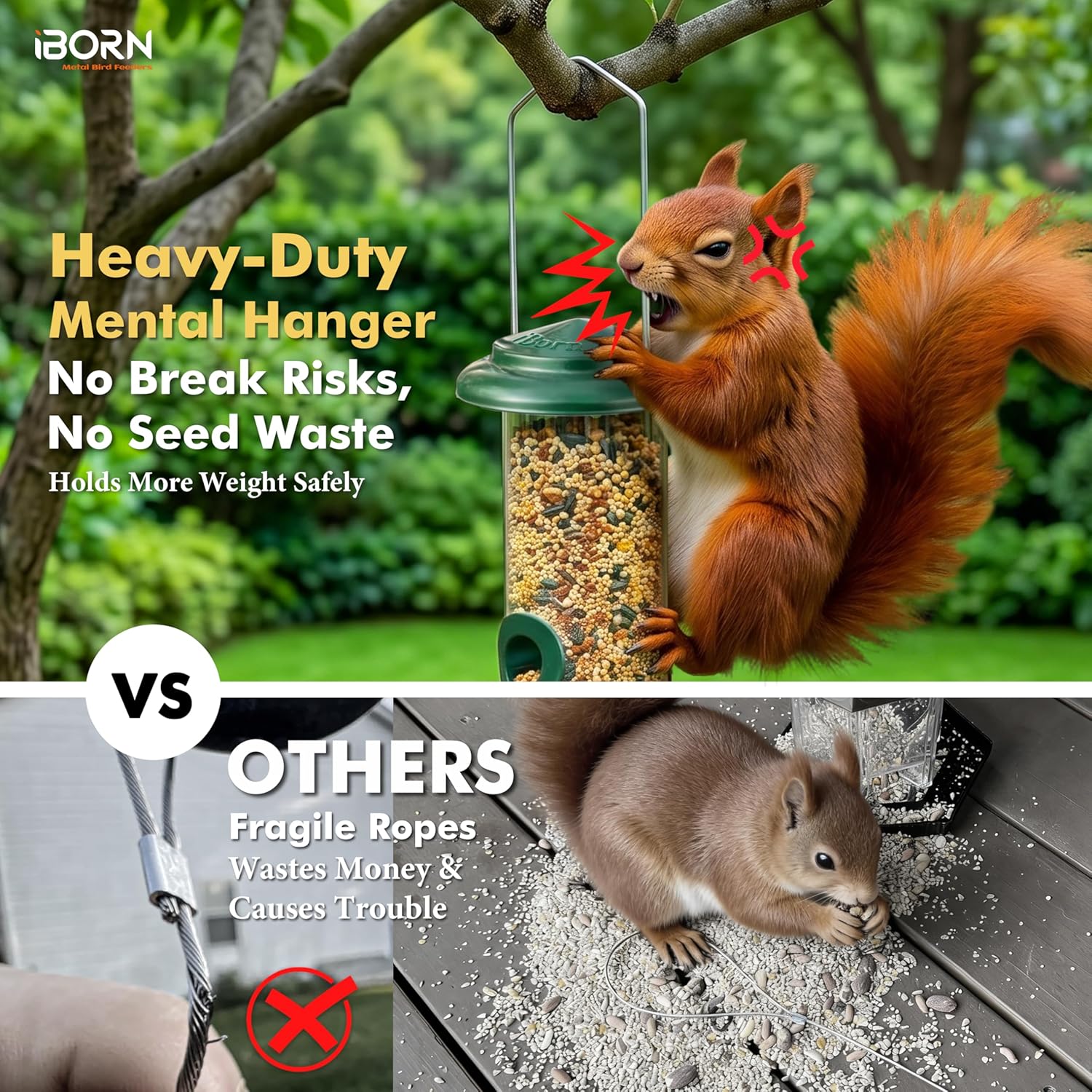 Thumbnail 4 de iBorn 15 Inch 6-Port Metal Bird Feeder