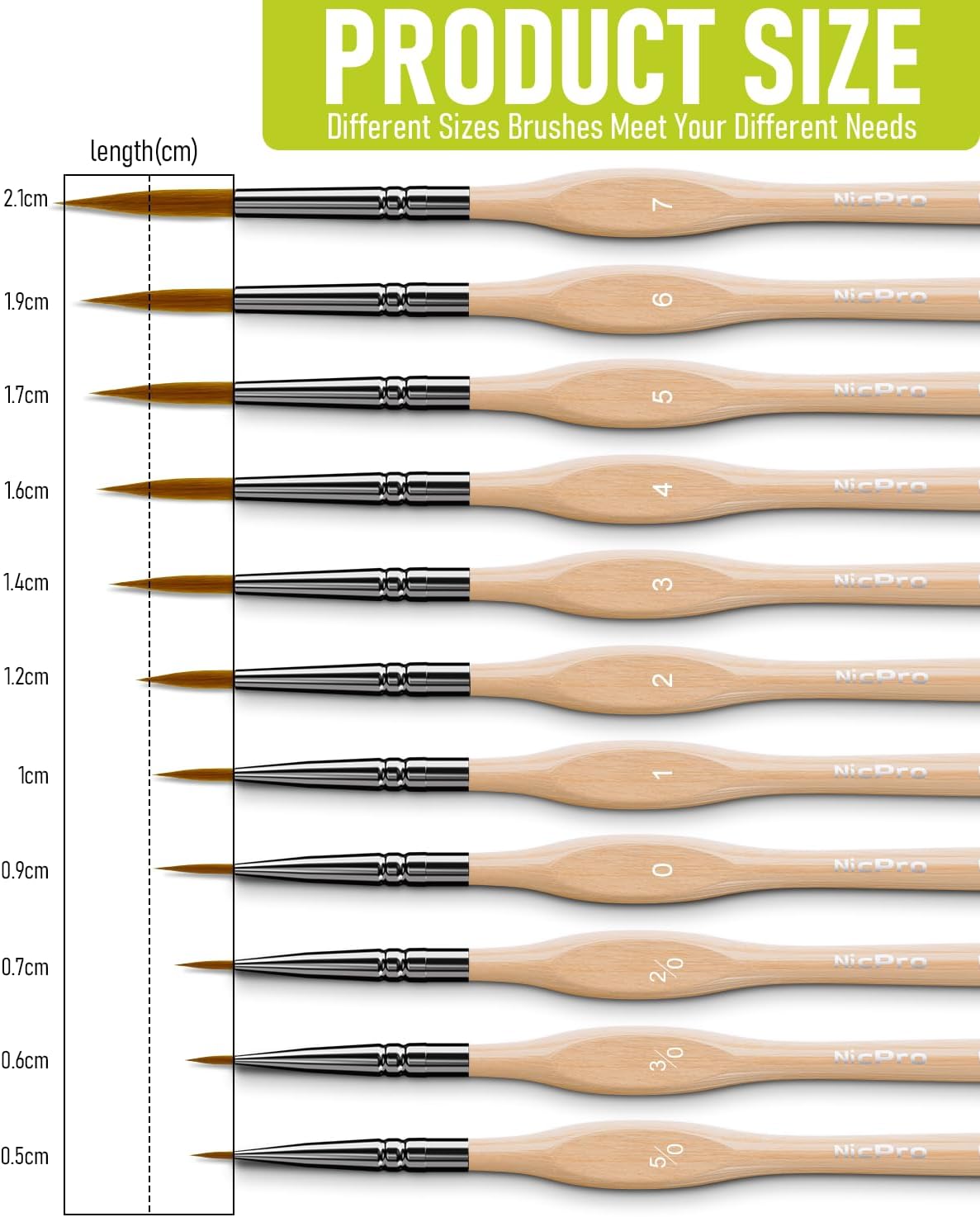 Thumbnail 1 de Nicpro 11 pièces pinceaux miniatures 🎨