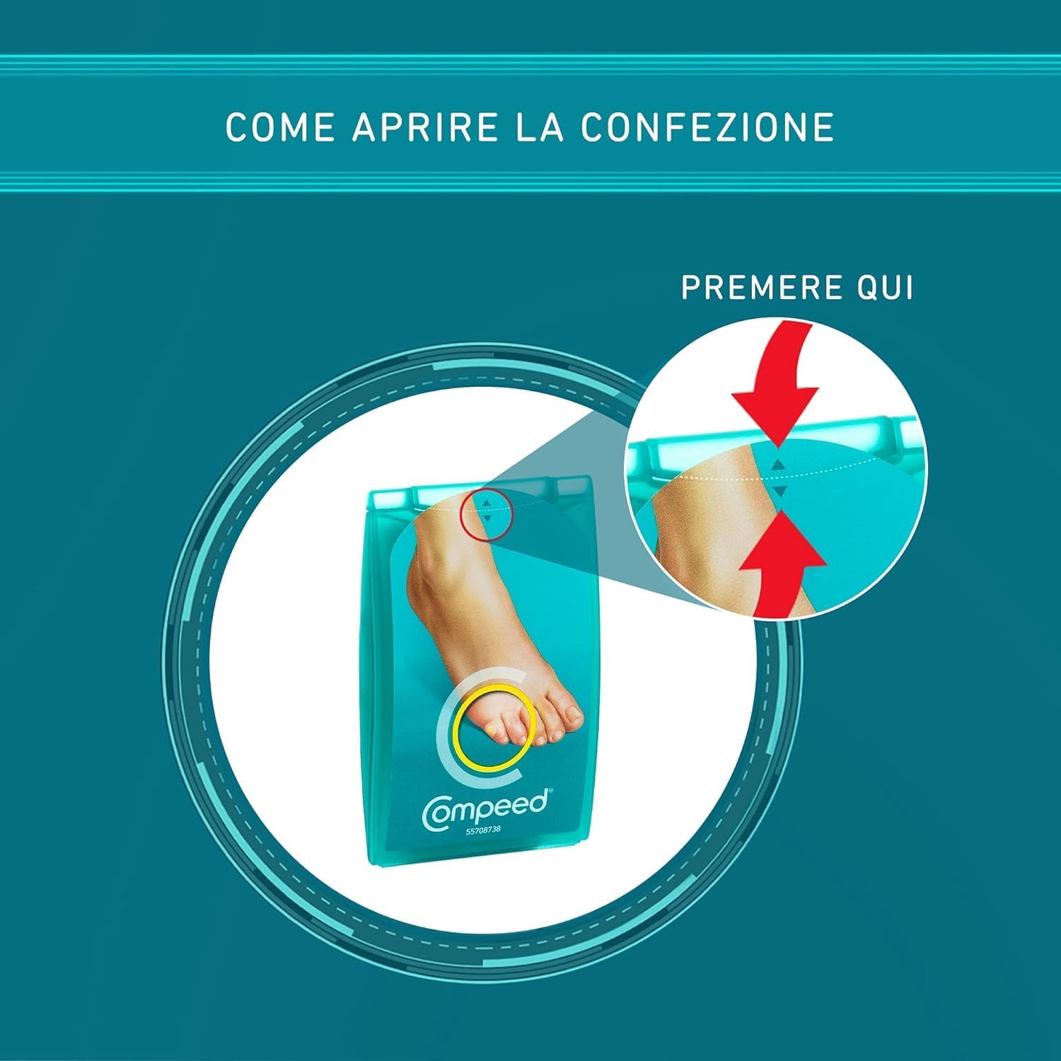 Detalle 2 de Compeed plastry na odciski, średnie, hydrokoloidowe i wodoodporne, 10 szt.