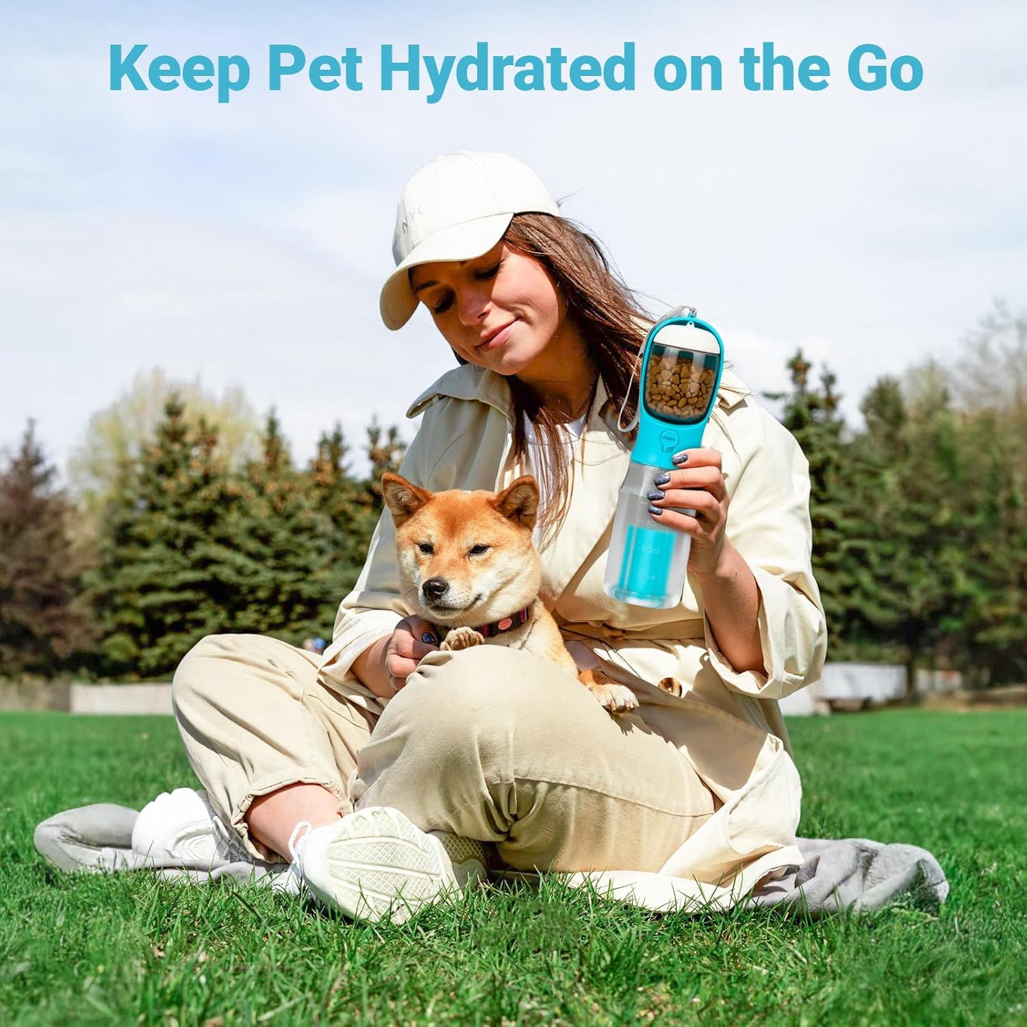 Thumbnail 6 de Zivacate gourde d’eau pour chien 600 ml avec distributeur, récipient alimentaire 100 g et sacs à caca