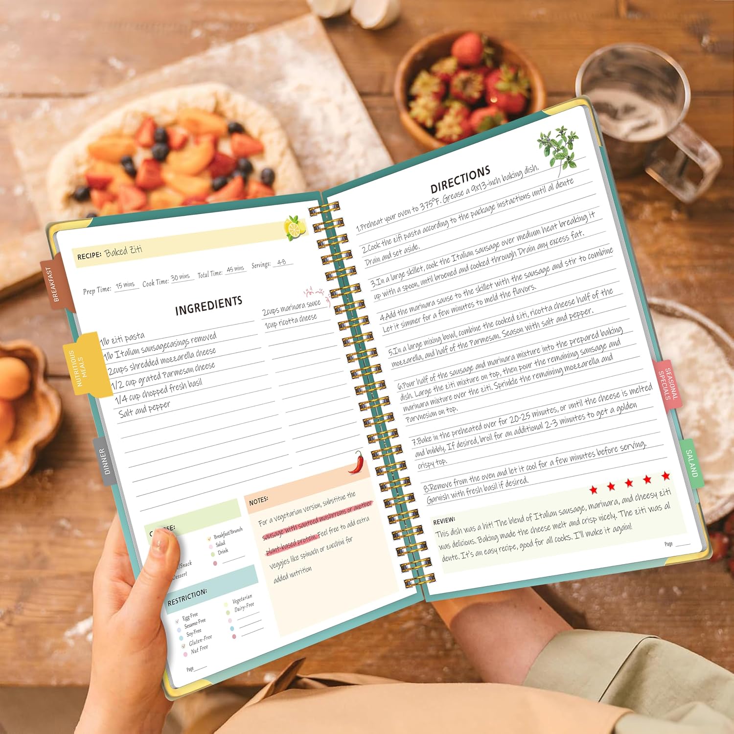 Detalle de RUKAR Blank Recipe Book 175 pages