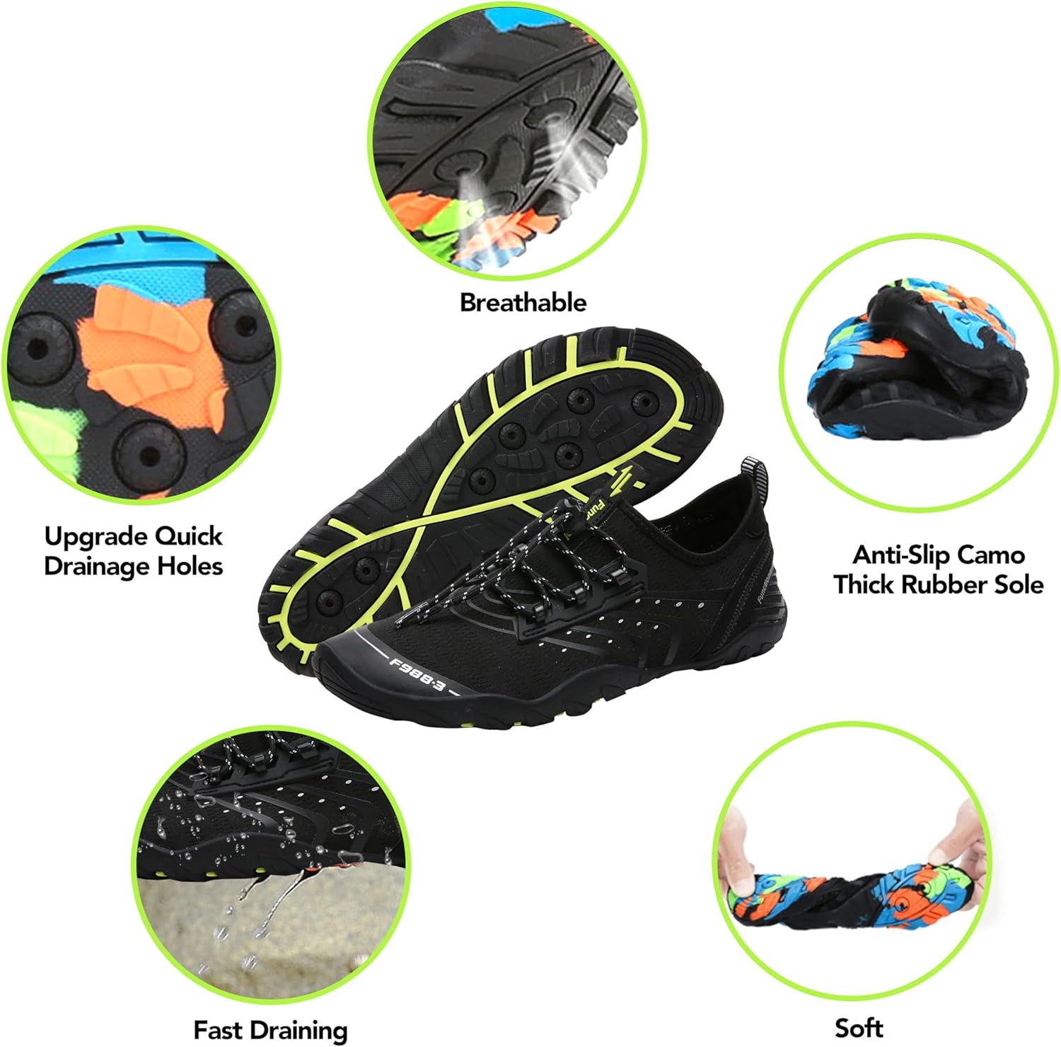 Thumbnail 5 de SAGUARO Badeschuhe – Aquaschuhe Strandschuhe Surfschuhe für Damen, Herren und Kinder (Gr. 35–48)