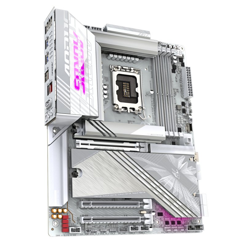 Detalle de Gigabyte Z890 AORUS ELITE X ICE: placa base gaming para usuarios avanzados