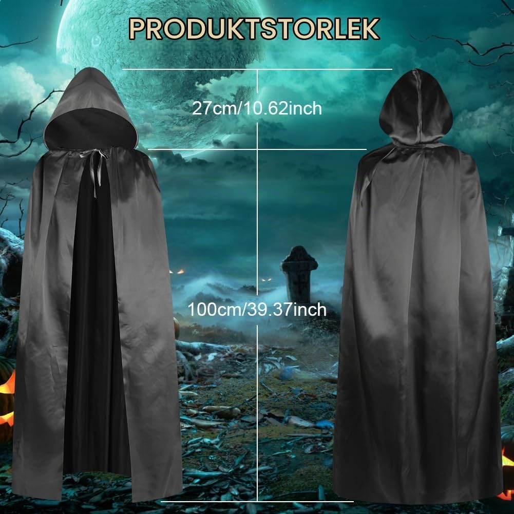 Thumbnail 2 de AOMIG svart huvkappa för vuxna, 150 cm, i polyester