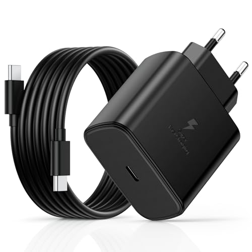 Detalle de LumFocus 45W: Cargador rápido USB-C con cable de 2 m para Samsung Galaxy y más