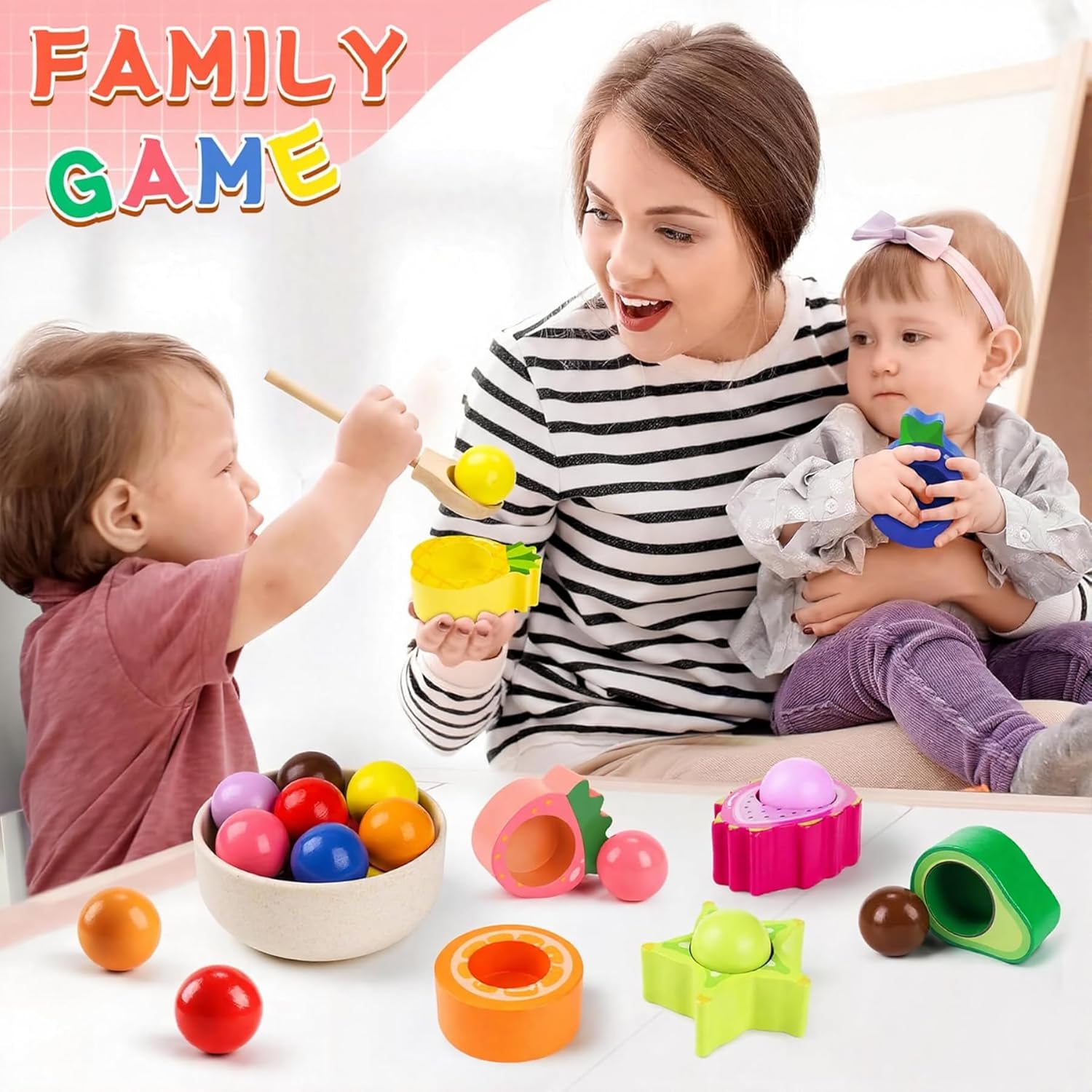 Detalle 2 de Seagoal Montessori Toys Wooden Sorting Set for Toddlers