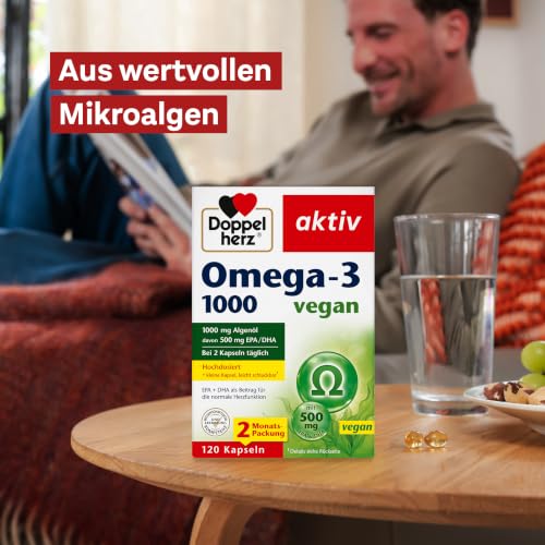 Thumbnail 1 de Doppelherz Omega-3 1000 vegan – hochkonzentriertes Algenöl für Herz und Gehirn