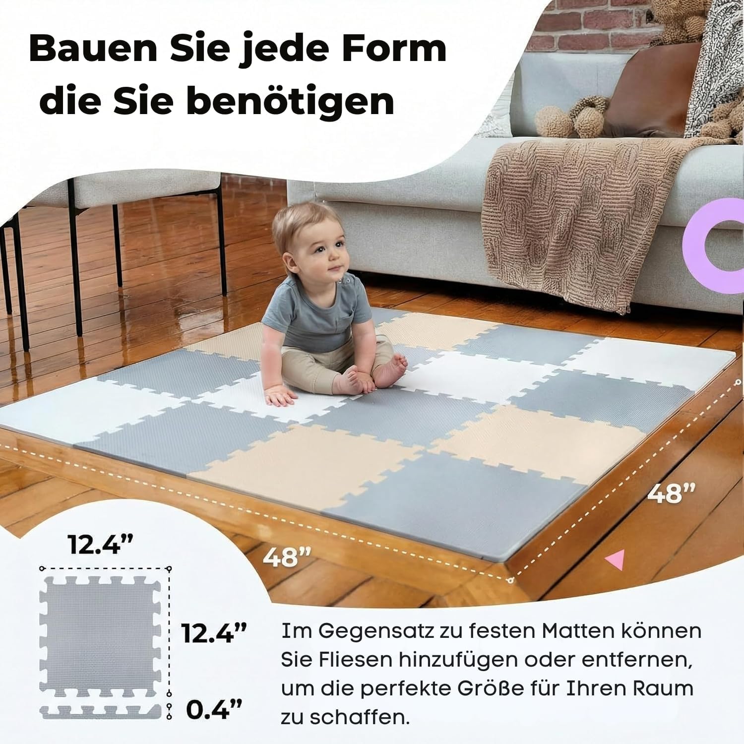 Detalle 2 de MioTetto Baby Play Mat 12.4 in tiles