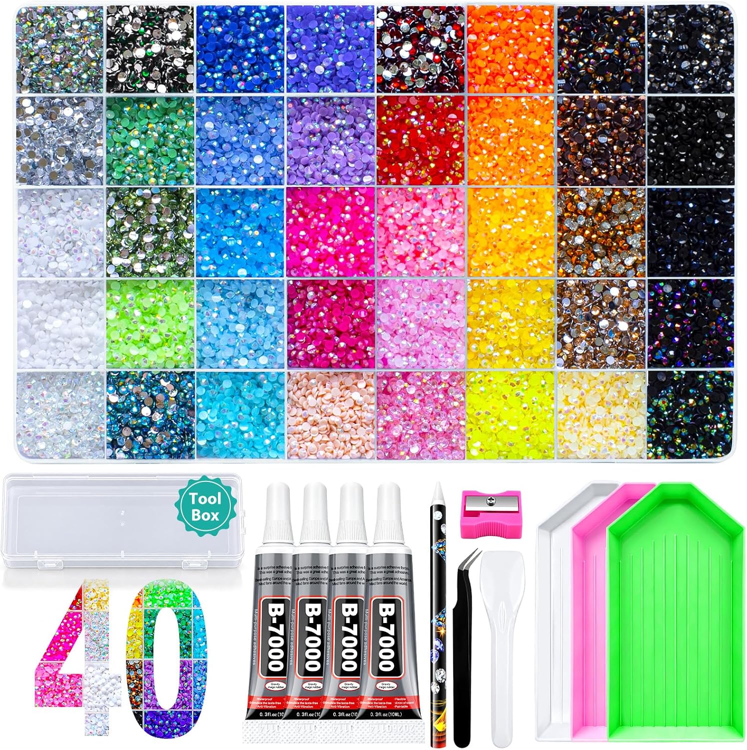 Detalle de Kiwixmoon Bedazzling Kit 3mm Rhinestones