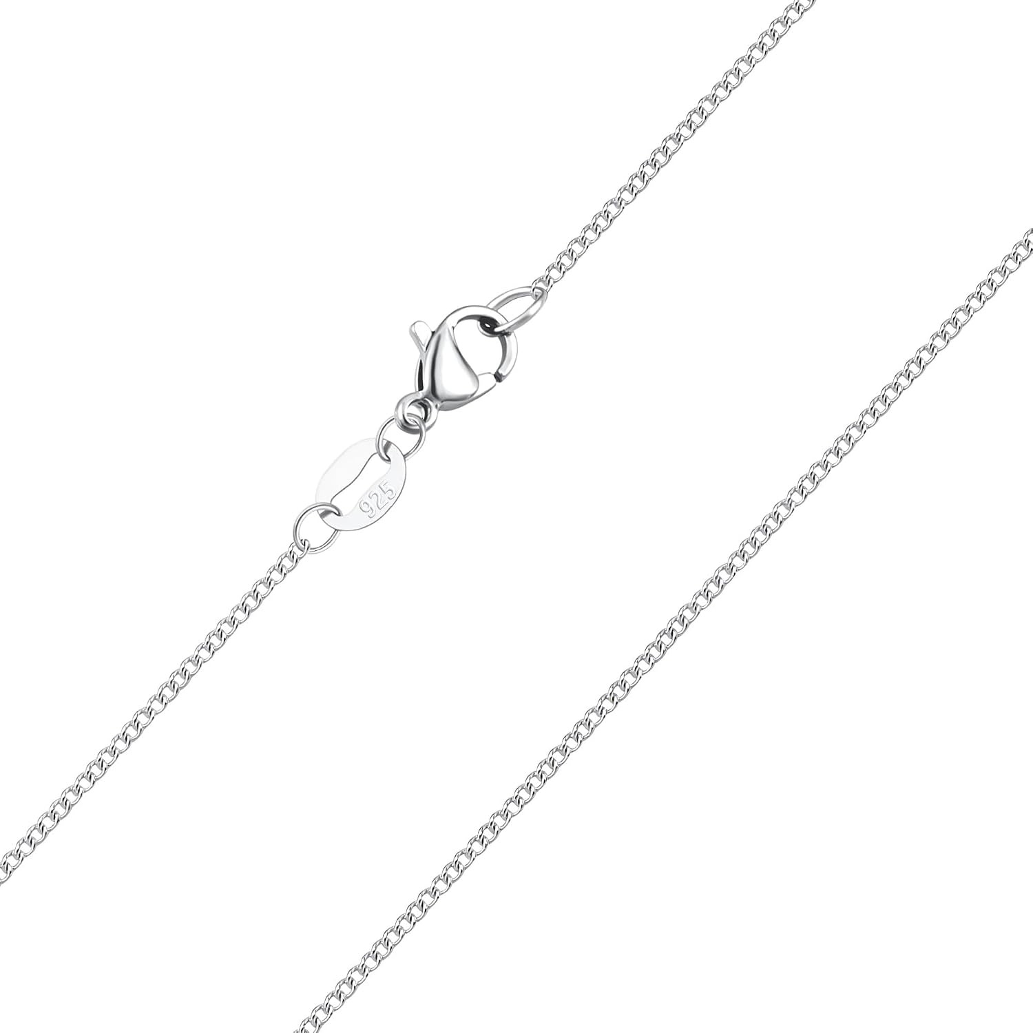 Detalle de Kraven Feine 925 Silber Damen Halskette ohne Anhänger – Silberkette mit Rombus-Glieder-Design (40/45/50/55/60 cm)