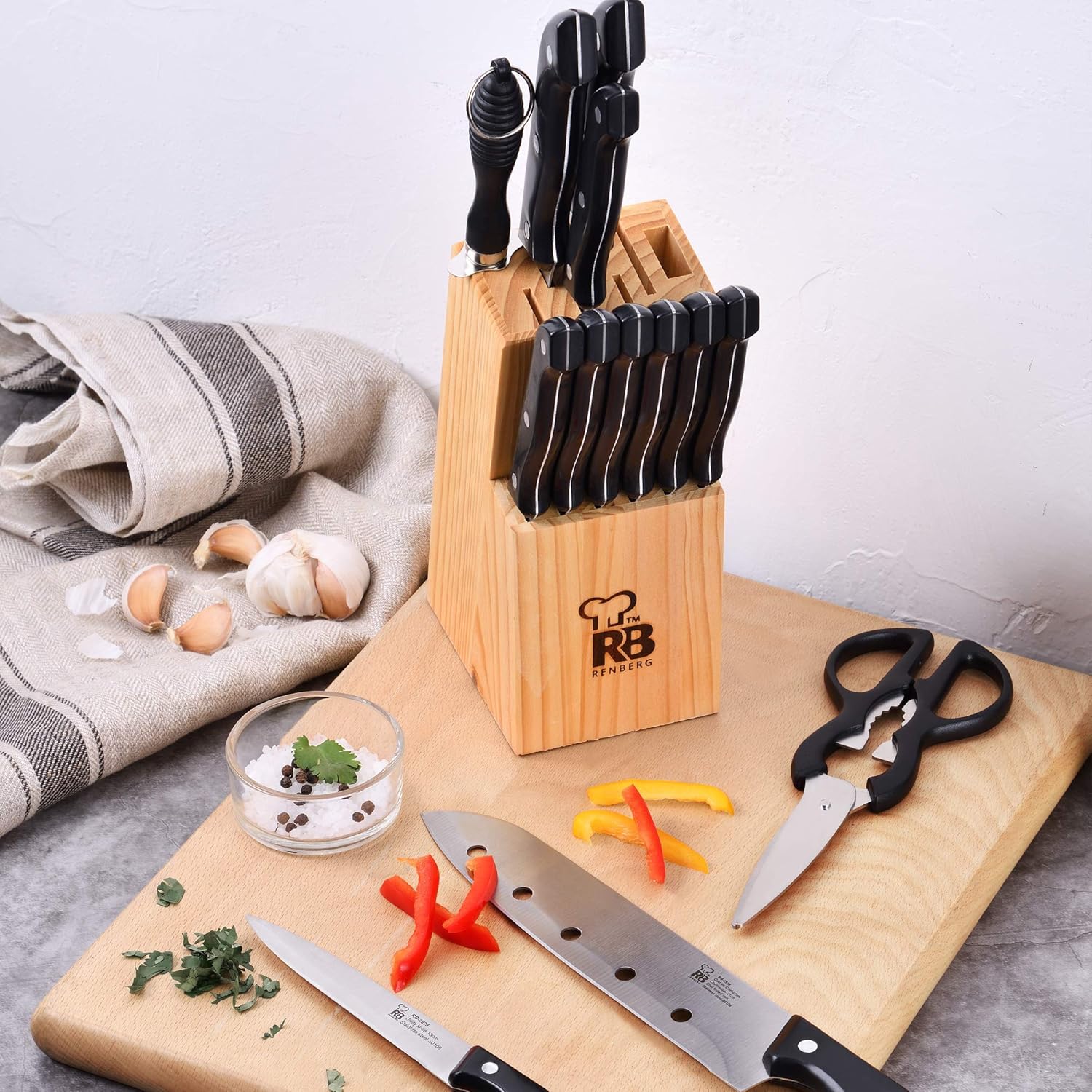 Thumbnail 4 de Renberg Tenessy 🗡️ Set de Cuchillos de Cocina 15 Piezas