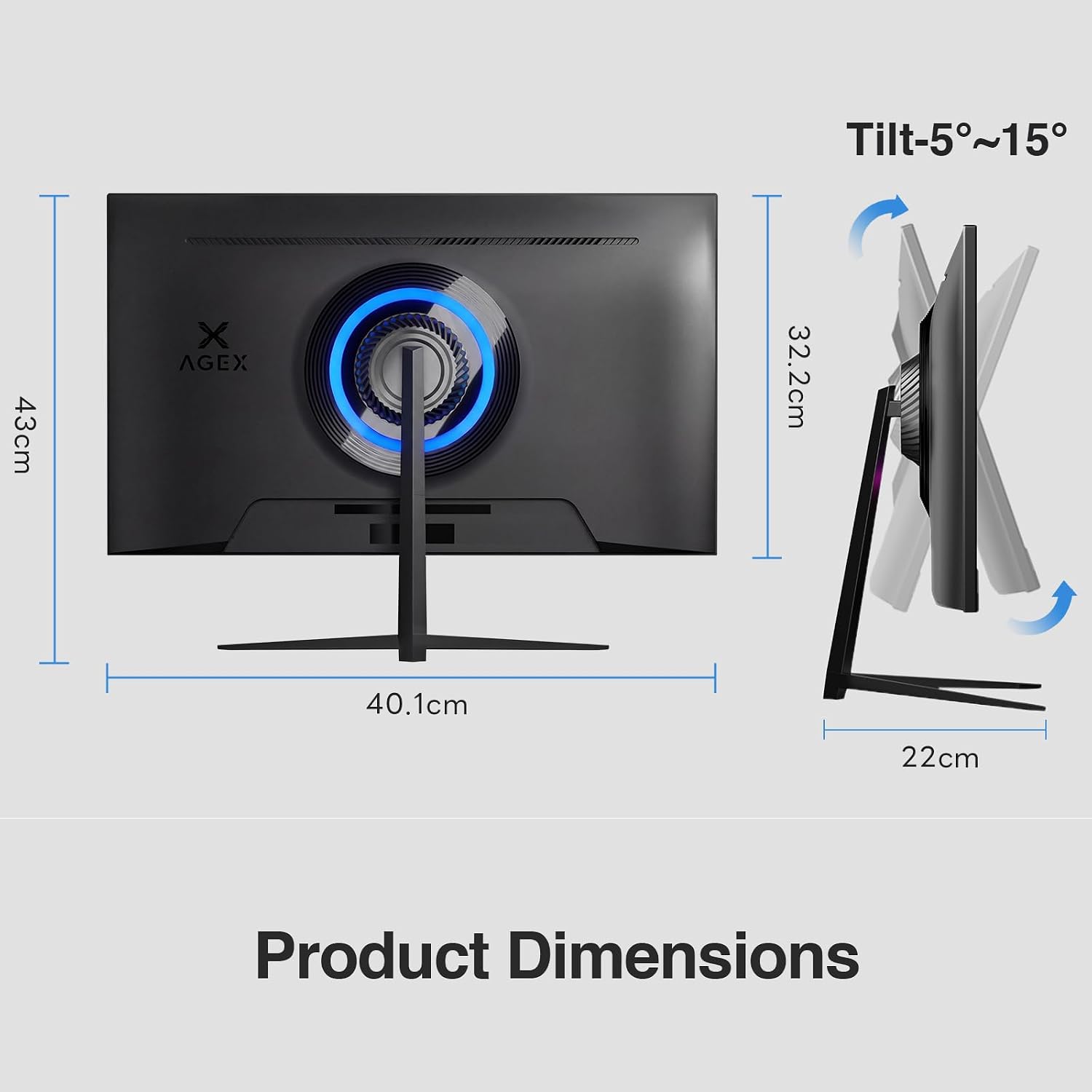 Detalle de X AGEX 24 Inch 240Hz Gaming Monitor – IPS, 1ms MPRT, Full HD