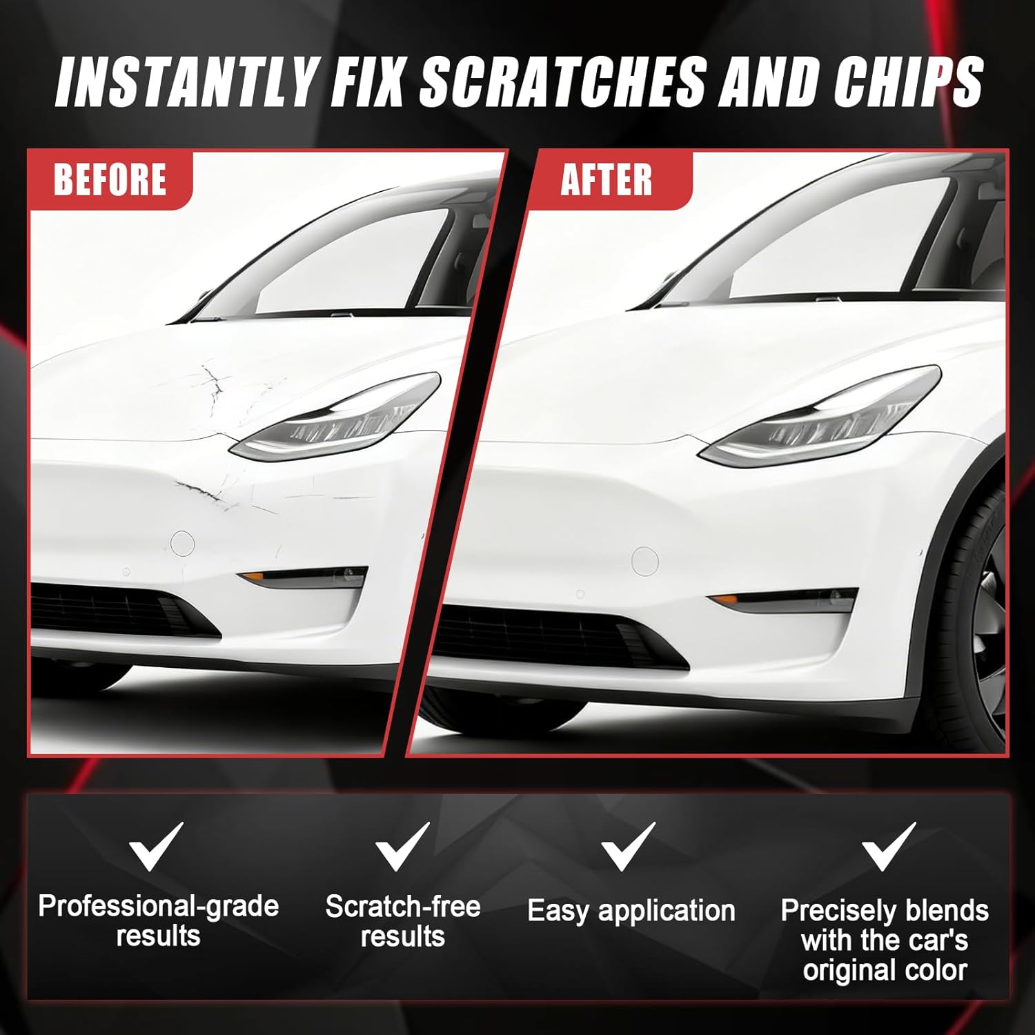 Detalle de Touch Up Paint for Cars (Pearl White Multi-Coat PPSW) 2-in-1 Scratch Repair Pen for Tesla Model Y/3/X/S, 0.4 fl oz
