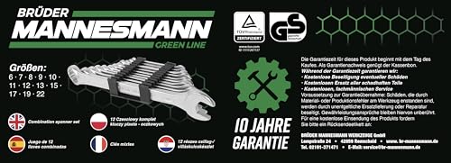 Thumbnail 6 de Mannesmann M19652: Juego de llaves combinadas DIN 3113, 6–22 mm (12 piezas)