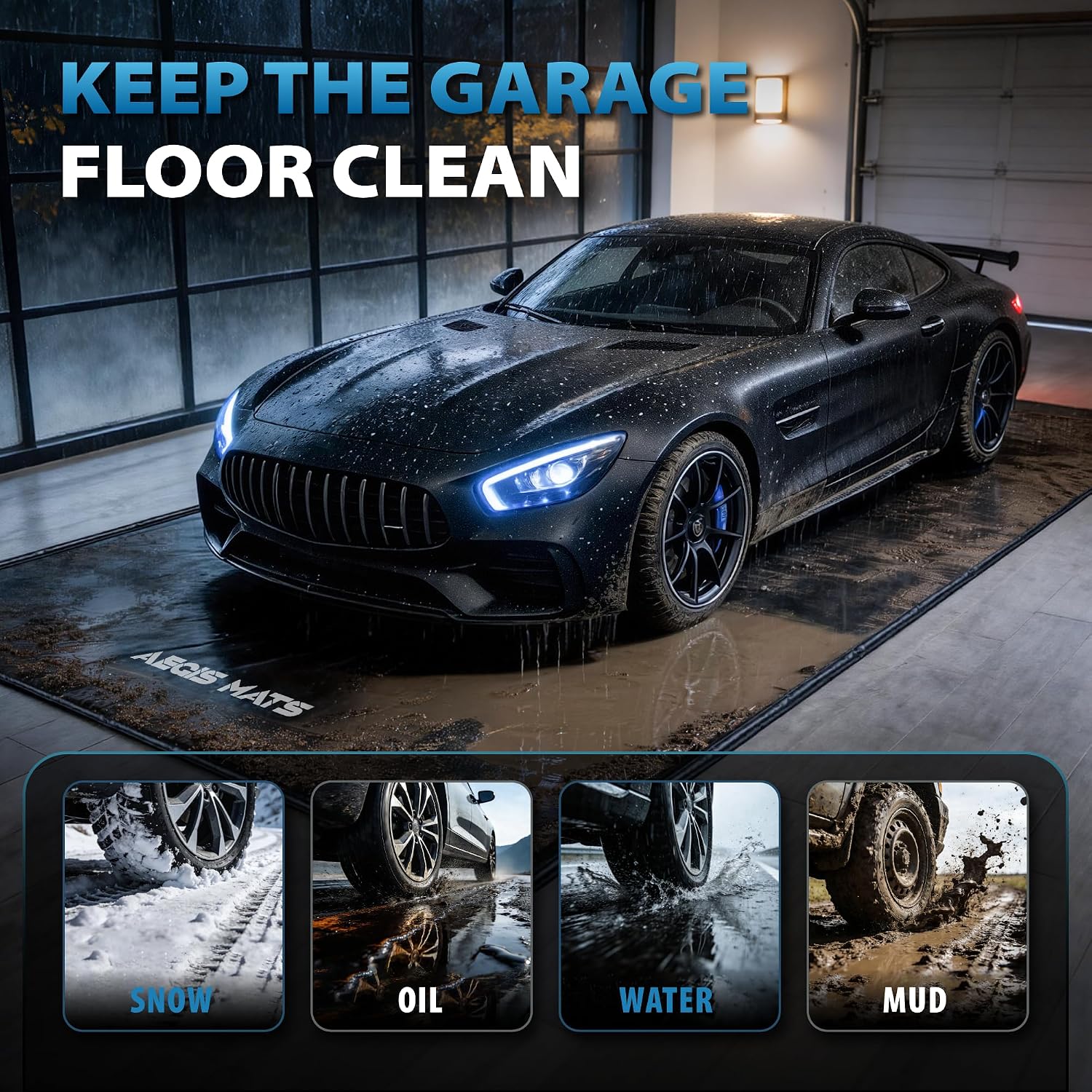 Detalle de Aegis Mats Garage Floor Mat, 65-Gallon Capacity