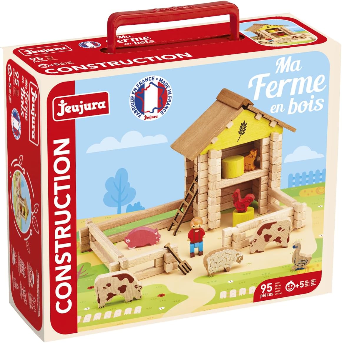 Detalle de Jeujura Ma Ferme en Bois 8040 – drewniana farma konstrukcyjna, 95 elementów