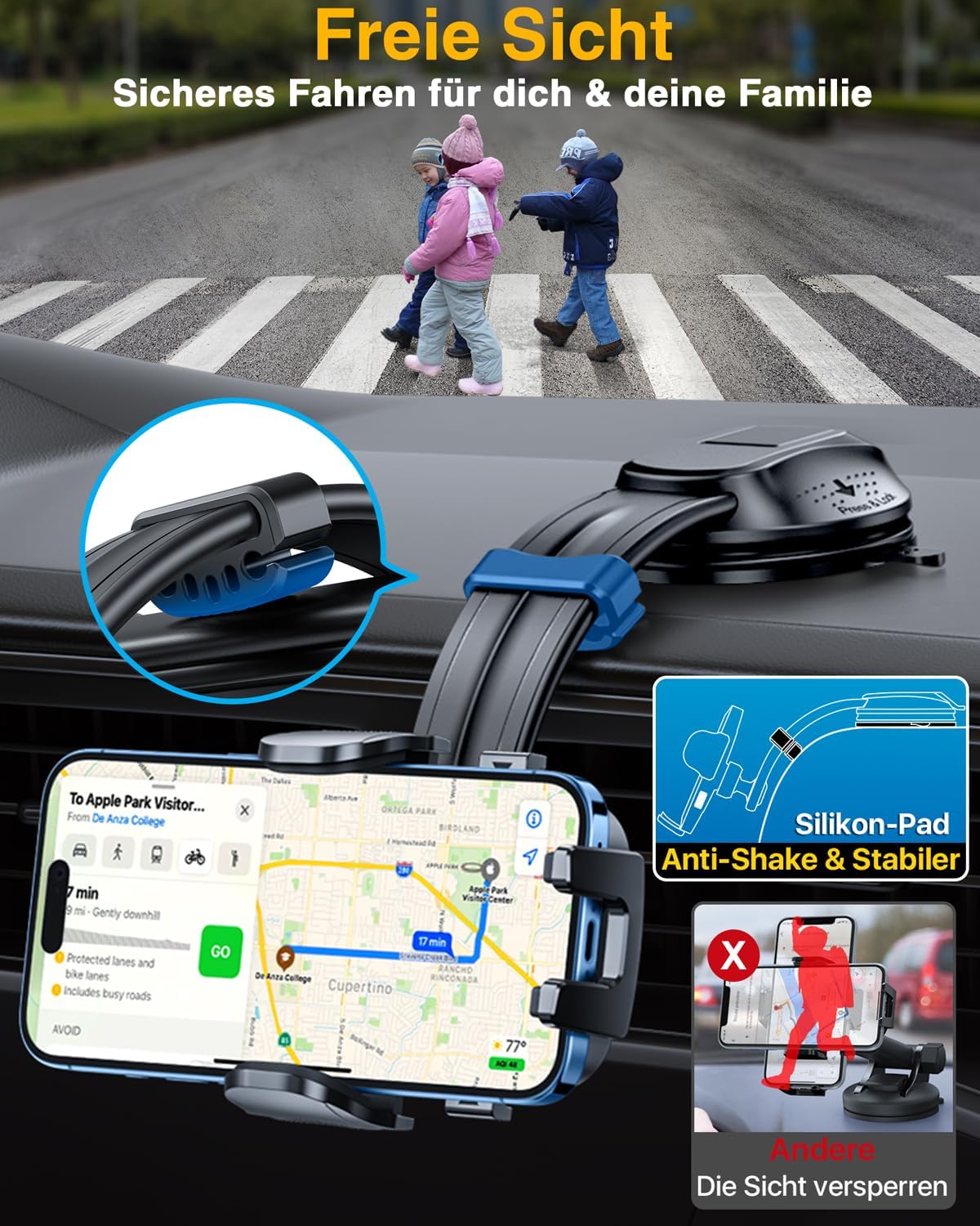 Detalle 2 de HTU 4‑in‑1 Auto Handyhalterung 30KG
