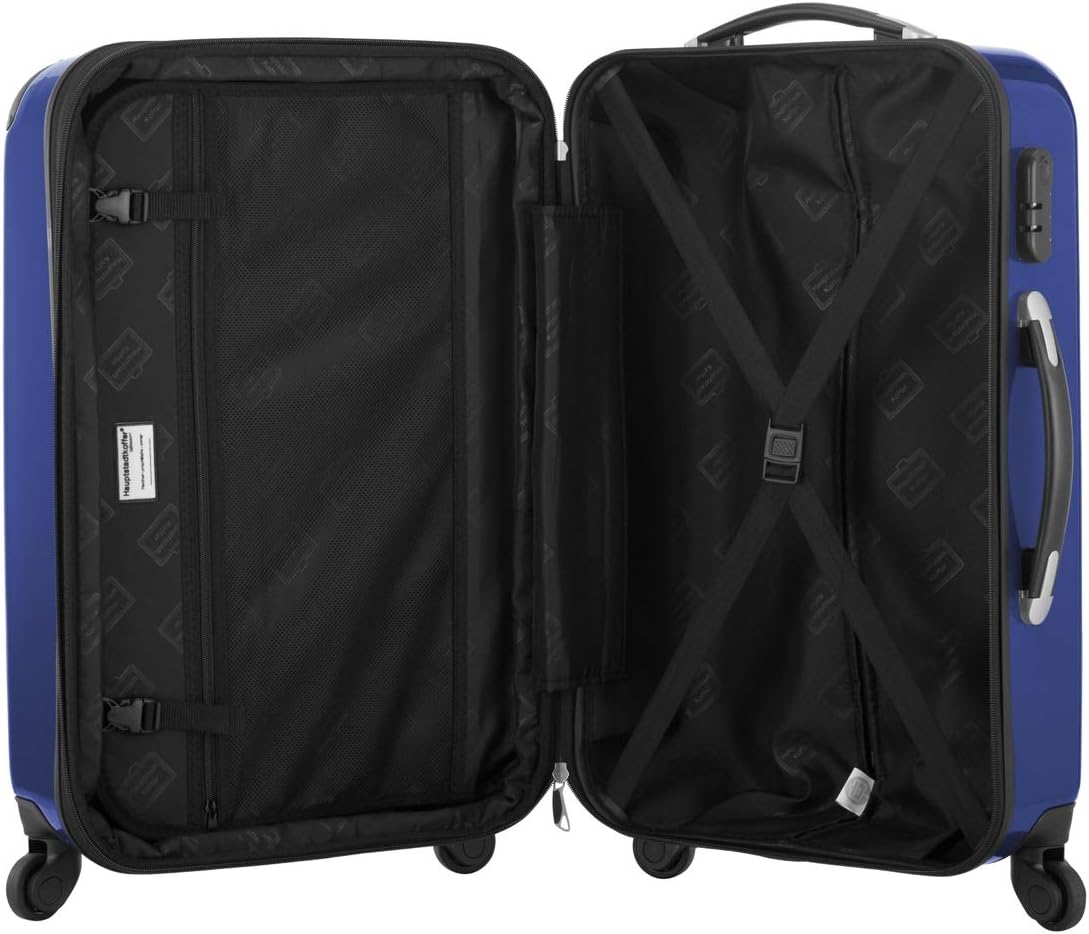 Detalle de HAUPTSTADTKOFFER® Alex – Valise Rigide Brillante (42 litres, Bleu foncé)