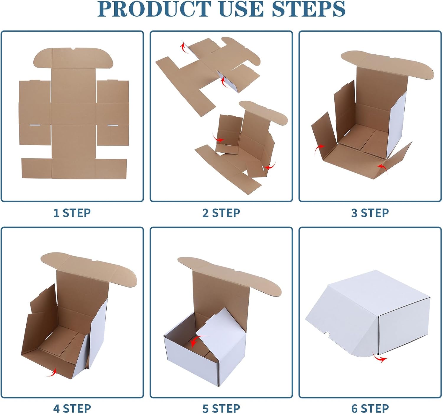 Thumbnail 6 de ZBEIVAN 12 x 4 x 4-Inch White Corrugated Shipping Boxes, 25-Pack