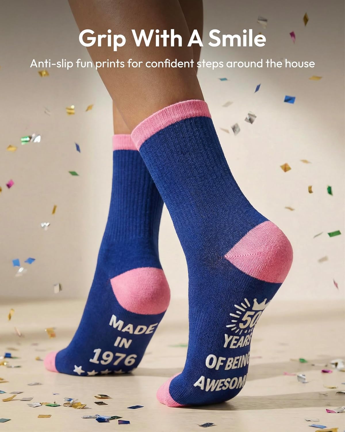 Thumbnail 4 de Belloxis 40th Birthday Socks – Funny, Cosy Cotton Socks with Non-Slip Grip in Gift Box