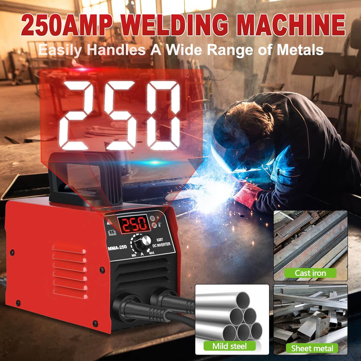 Thumbnail 2 de GNI Super MINI Welding Machine (250Amp) 110V Stick Welder Kit with 20 Rods, Hot Start & Anti-Stick
