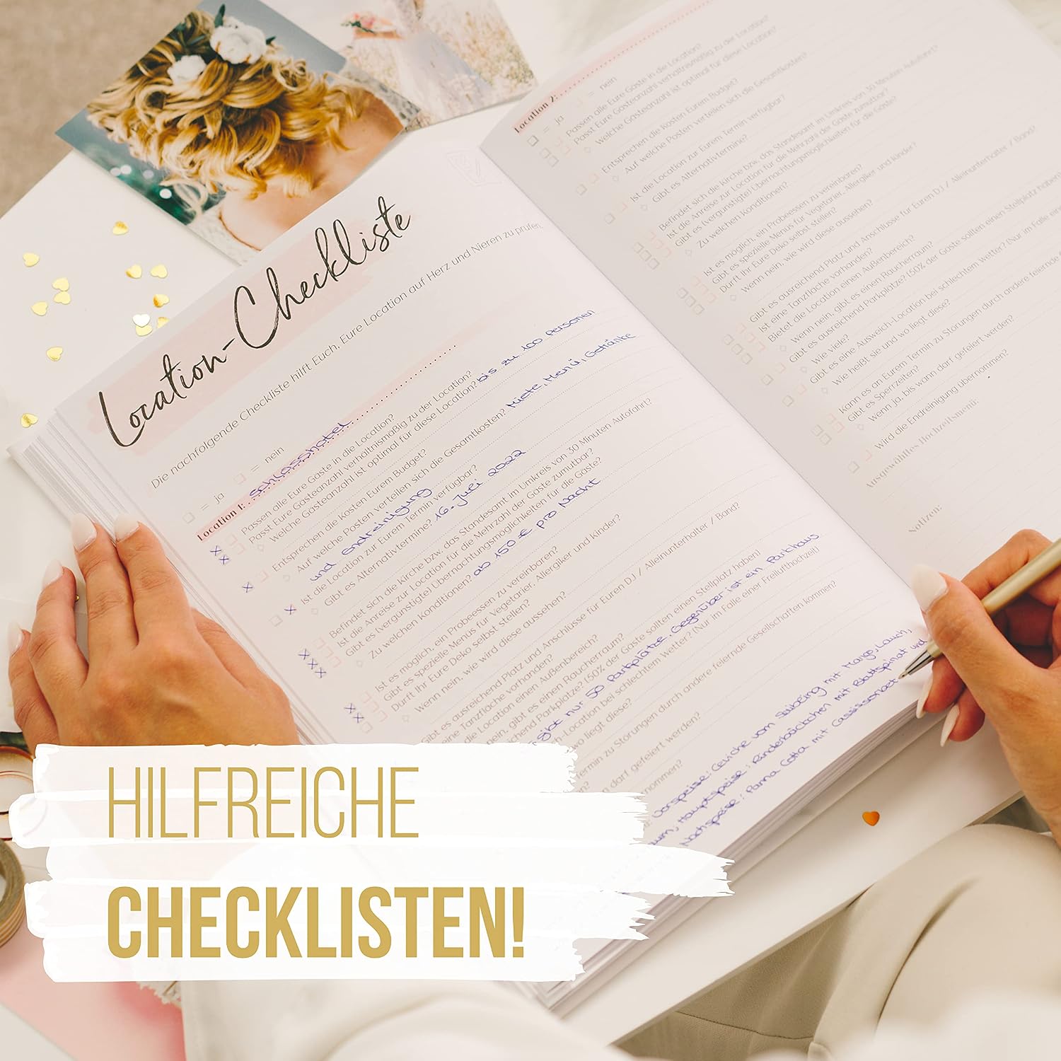Detalle 2 de TWIVEE kompakter Hochzeitsplaner (deutsch) – Organizer für die Trauung, über 120 Seiten