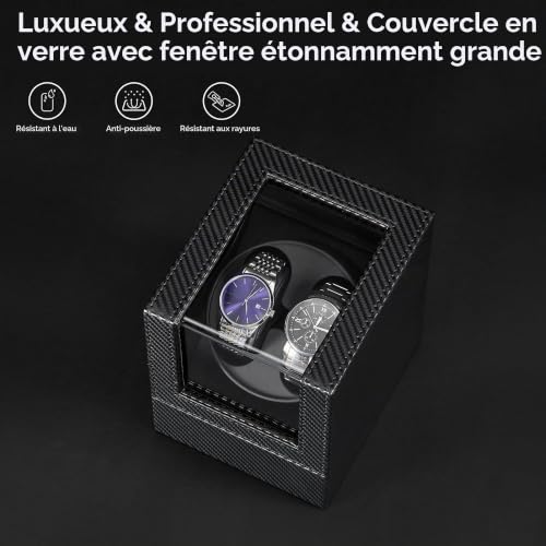 Thumbnail 7 de BEWISHOME Remontoir Montre Automatique Double Remontoir avec Éclairage LED