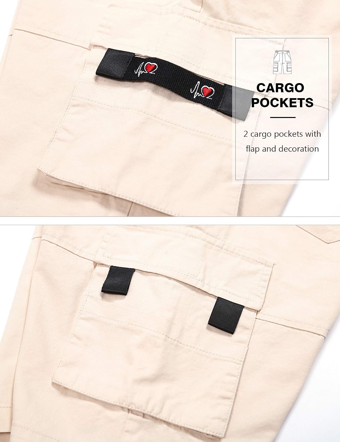 Thumbnail 5 de APTRO DE000603-P Men's Cotton Cargo Shorts, Relaxed Fit, Elastic Waist