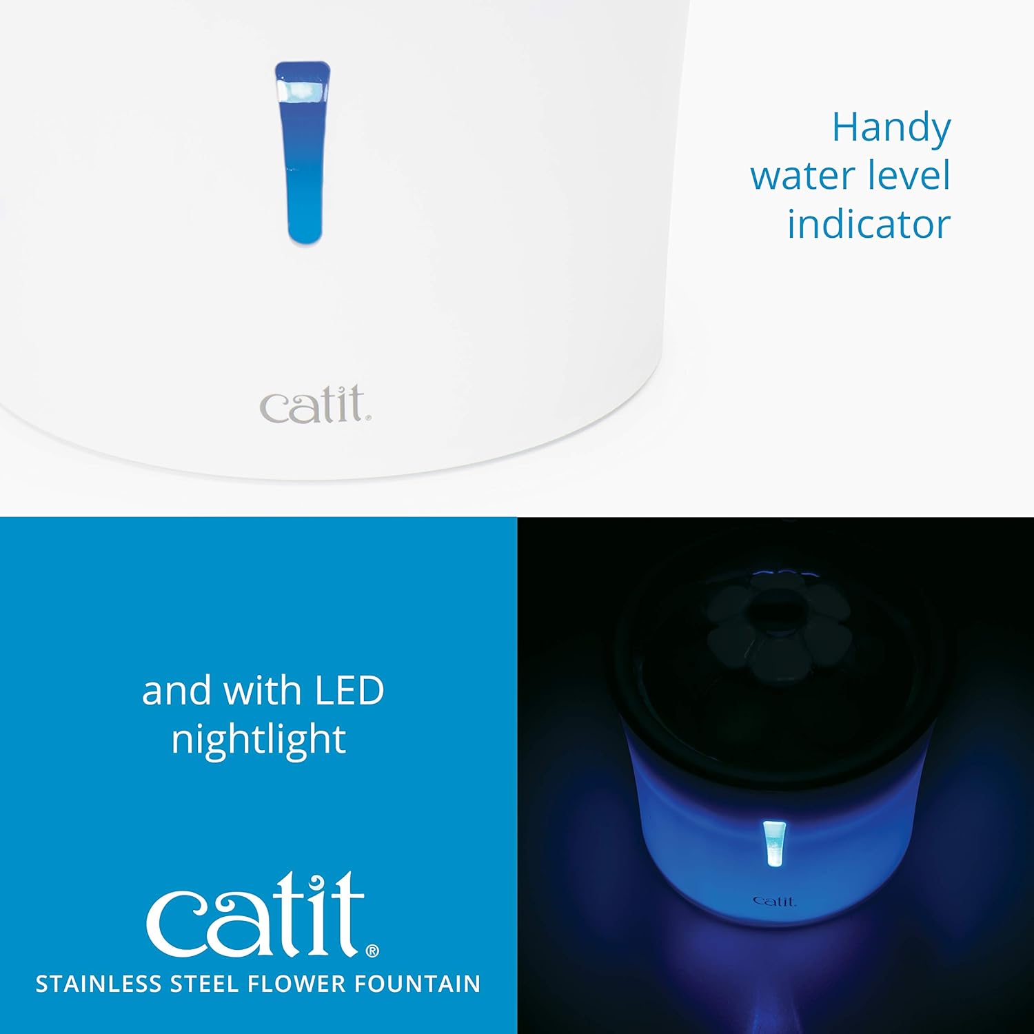 Thumbnail 1 de Catit Bebedero Fuente Flor Acero Inox 3L con LEDs