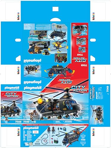 Thumbnail 10 de PLAYMOBIL City Action 71149 Fuerzas Especiales Helicóptero Banana con luz y sonido