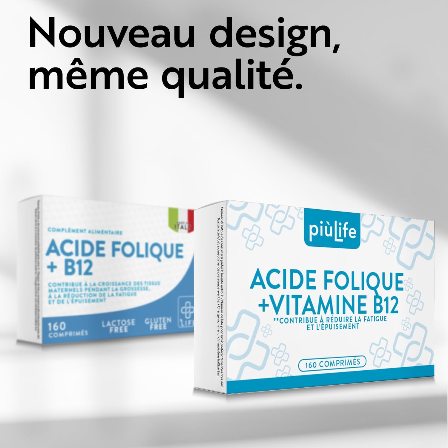 Detalle 2 de +LIFE Acide folique 400 µg avec B12 – 160 comprimés, 1 par jour