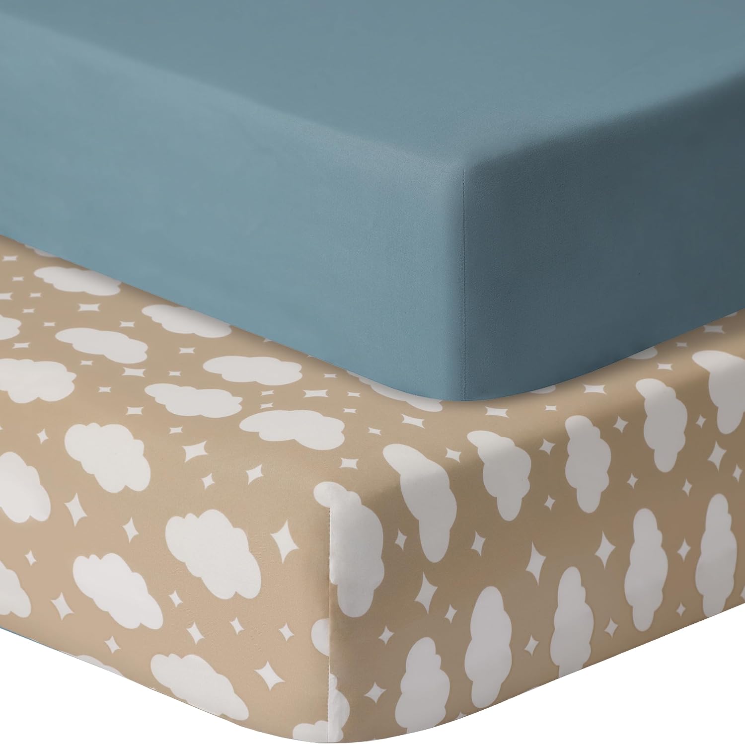 Detalle de GUNTAIL LQO6-Play Pack and Play Sheets, 2-Pack Microfiber Fitted Sheets