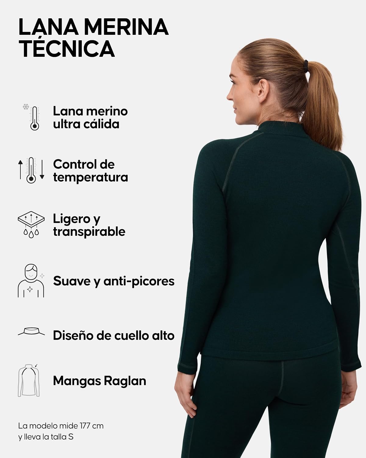 Detalle 2 de DANISH ENDURANCE Camiseta térmica lana merino 250 g/m²