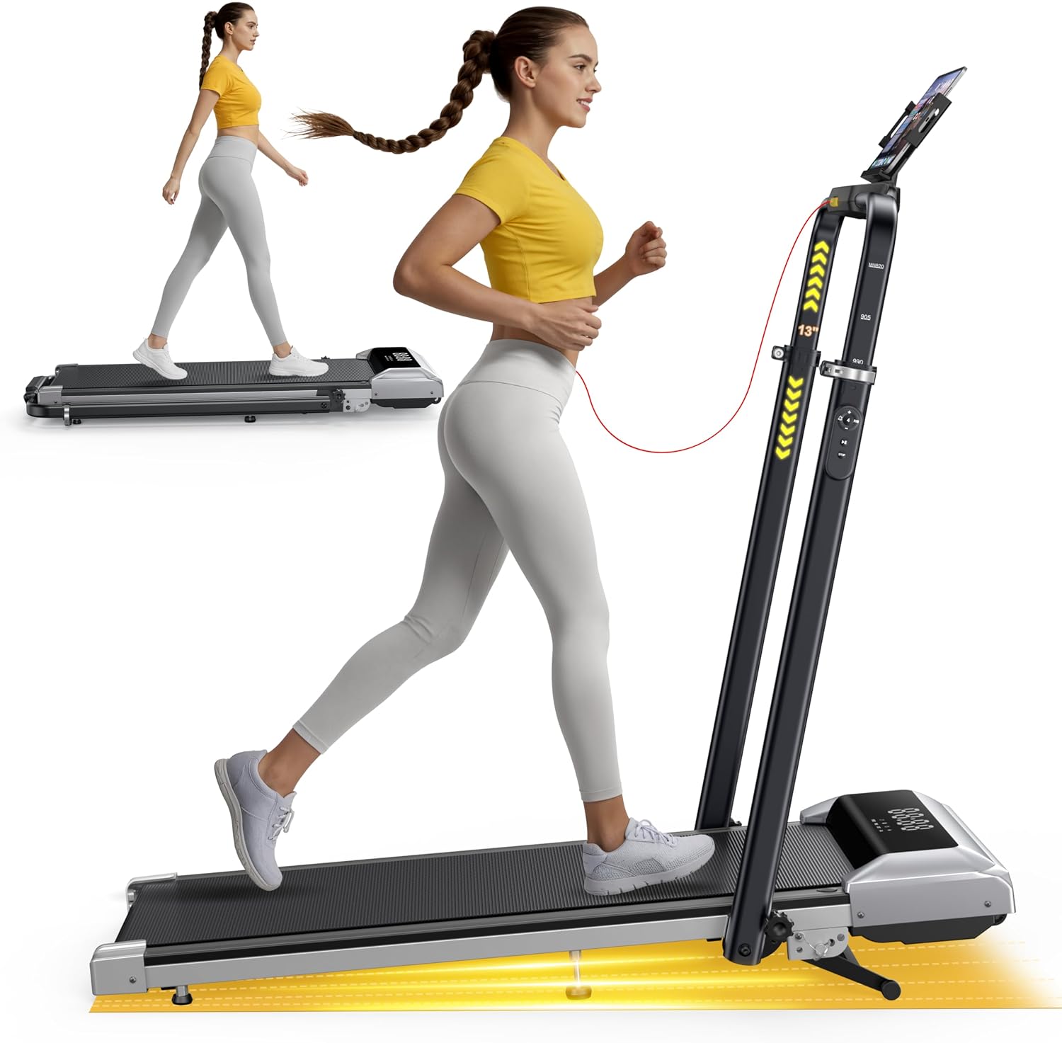 Detalle de Toputure 6 en 1 Cinta de Correr Plegable: altura e inclinación ajustables para casa u oficina