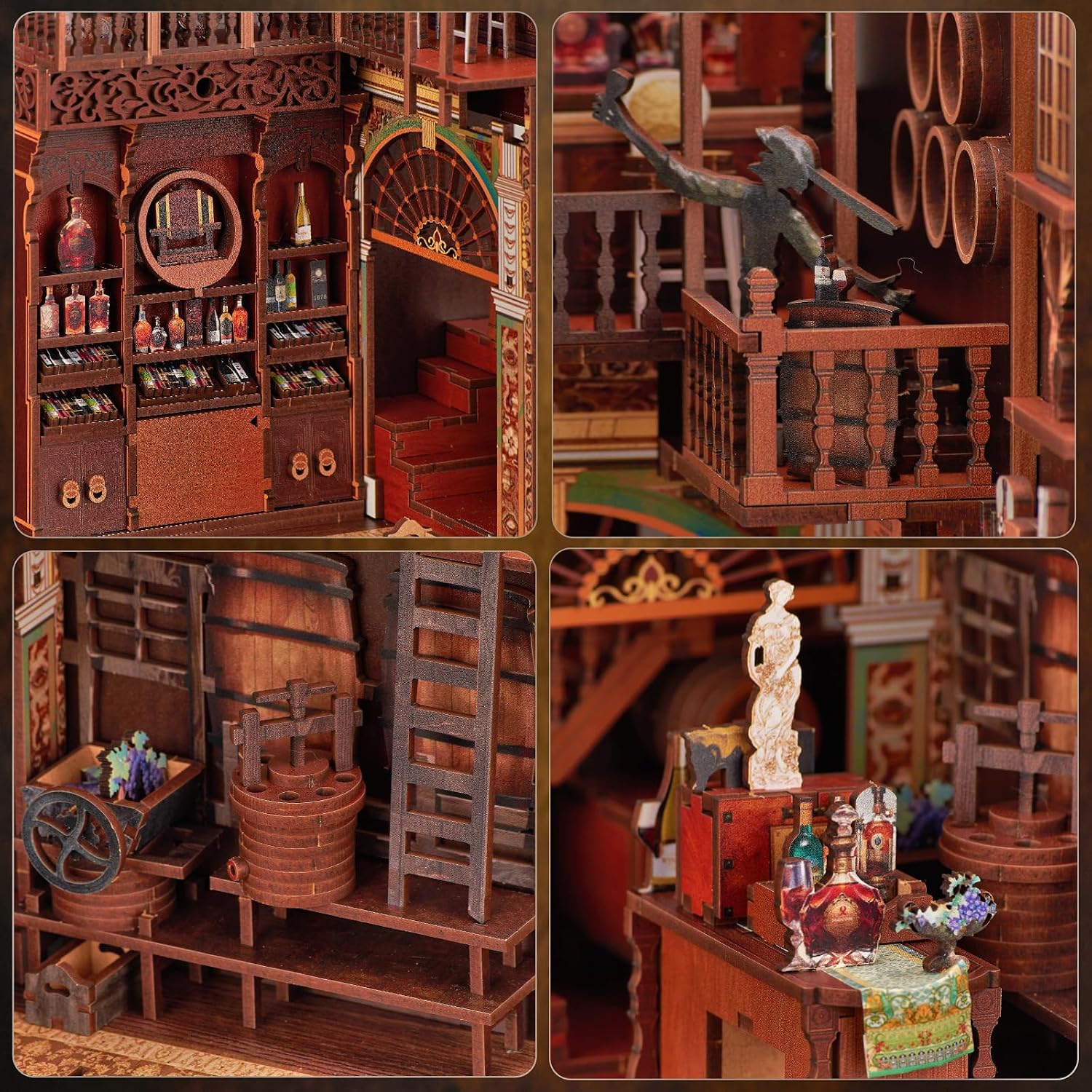Detalle 1 de MiniCity Book Nook Kit 3D Holzpuzzle für Buchstütze