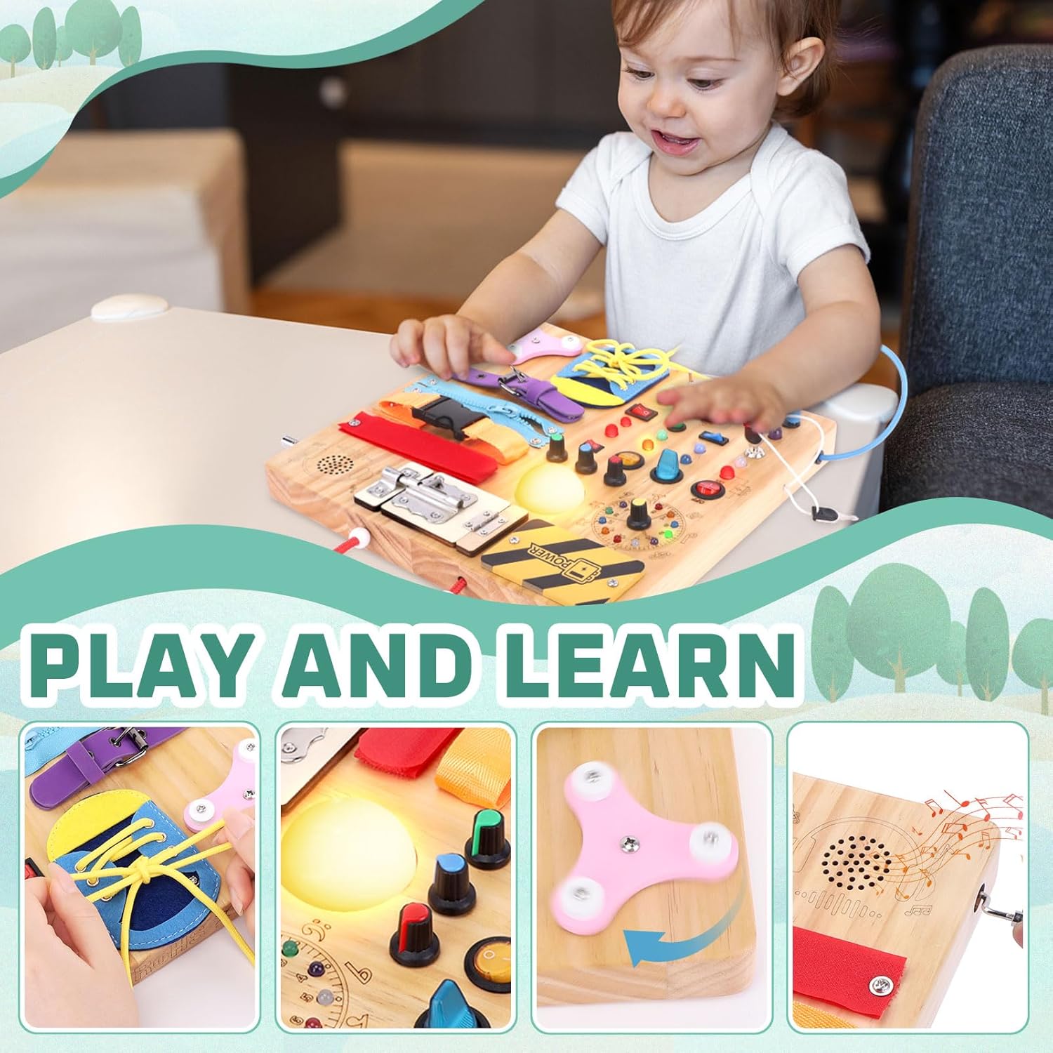Detalle de Hoarosall 23 in 1 Busy Board Montessori Toy for Toddlers