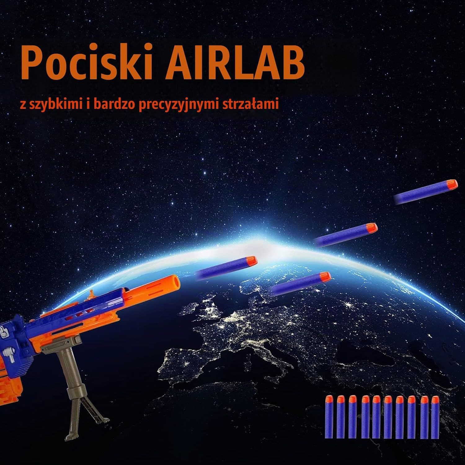 Detalle de Airlab JY0062-NEW – 200 piankowych rzutek 7,2 cm do wyrzutni N-Strike Elite