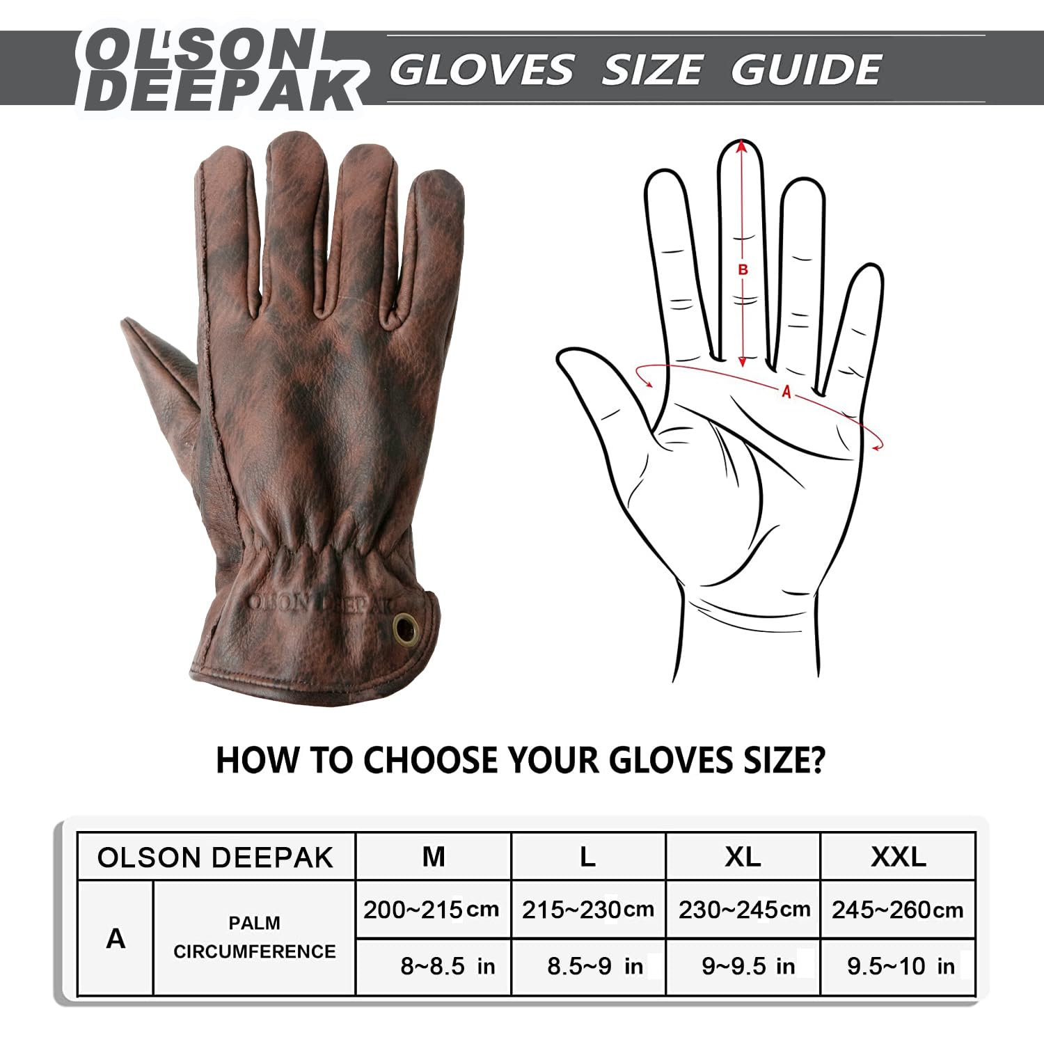 Detalle de OLSON DEEPAK cowhide work gloves Large