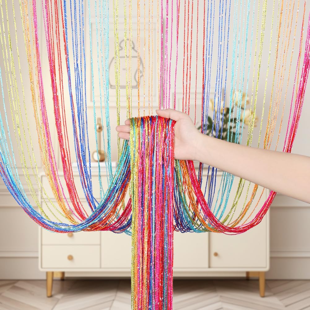 Thumbnail 6 de OFFCUP Door Curtain, 100 x 200 cm, Colourful Polyester String Curtain