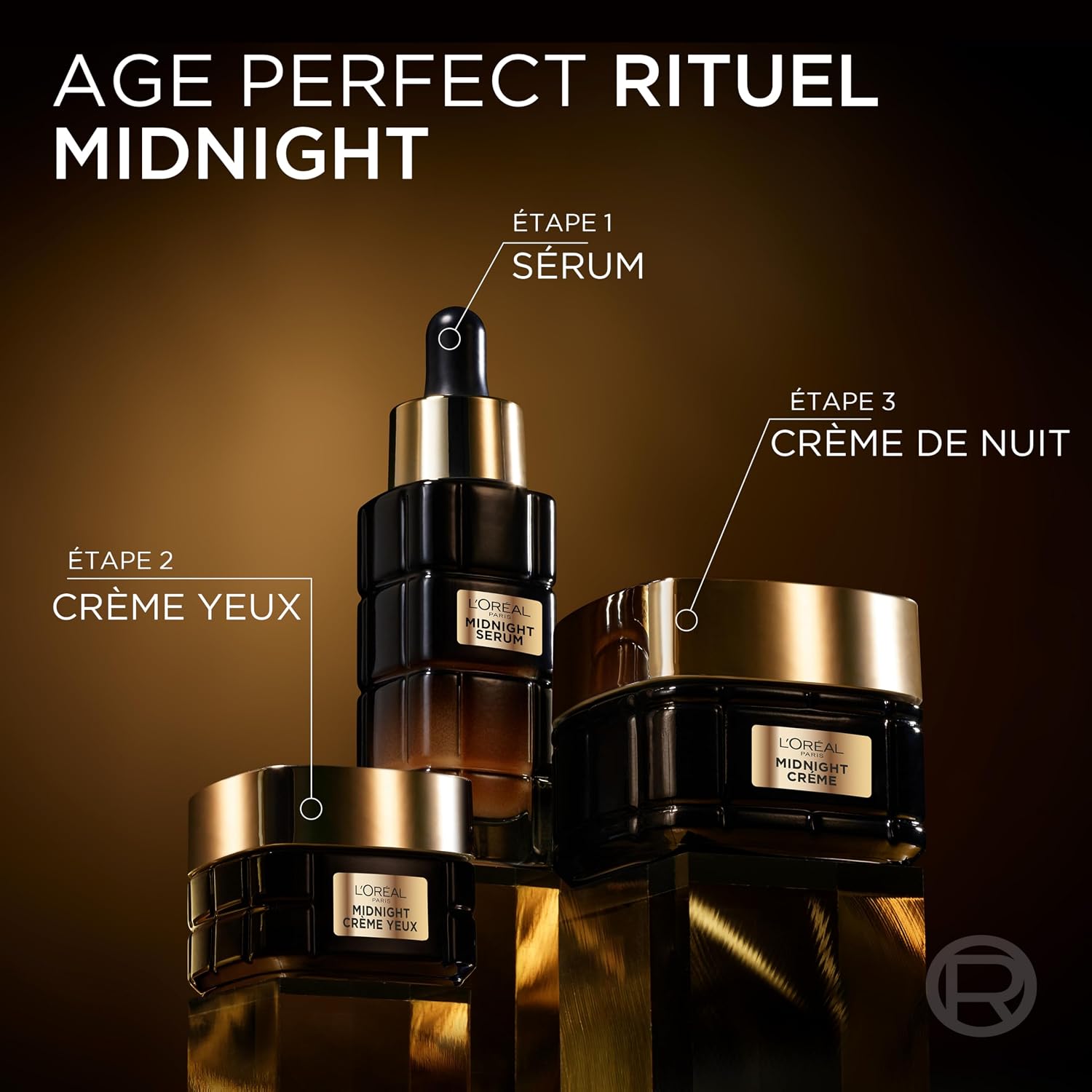 Detalle de L’Oréal Paris Midnight Sérum Age Perfect Renaissance Cellulaire – Soin Visage anti-rides, fermeté et éclat (30 ml)
