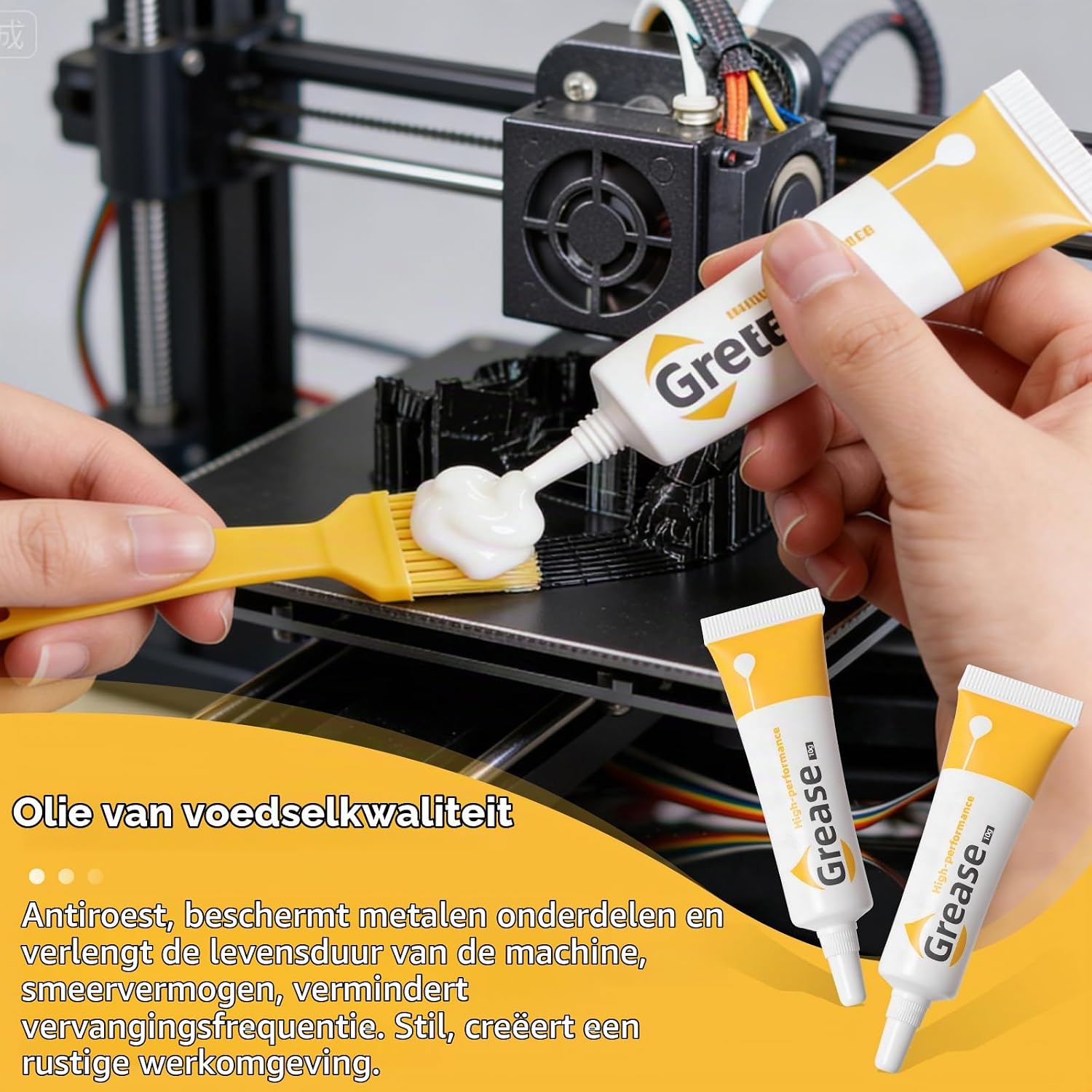 Detalle de RICKMASK 3D-printervet voor lagers, rails en gladde stangen