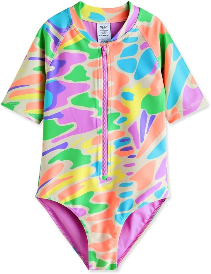 Detalle de Gifts Treat girls’ long-sleeve one-piece swimsuit with UPF 50+ protection