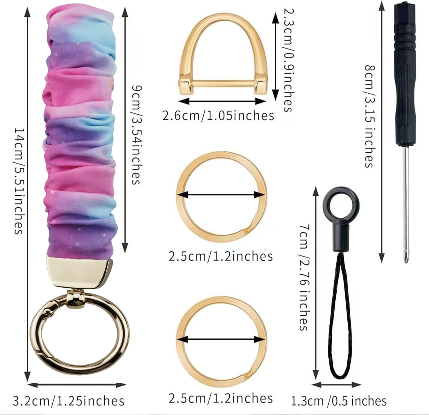 Detalle de DKGKOO scrunchie keychain wristlet key ring