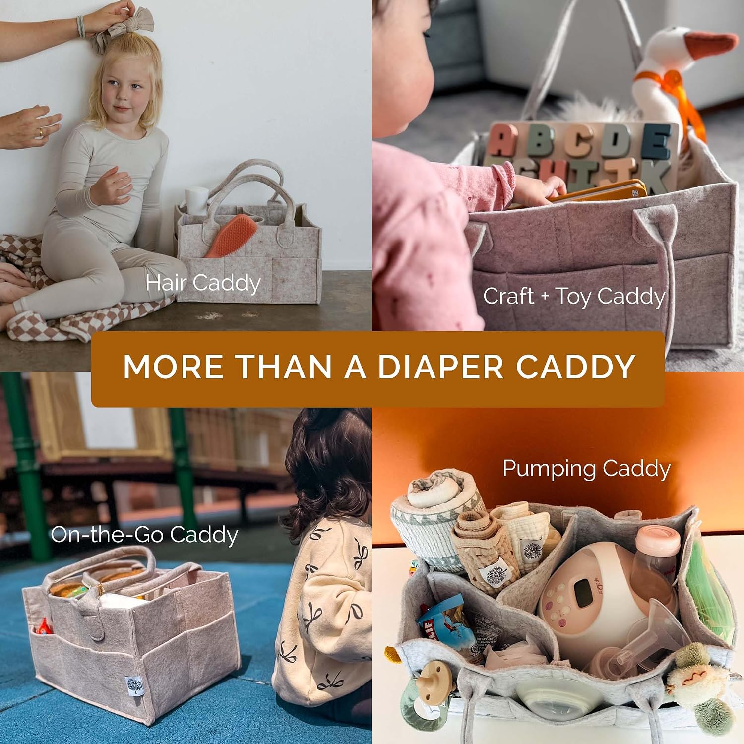 Detalle 2 de Parker Baby Diaper Caddy Oatmeal organizer for diapers